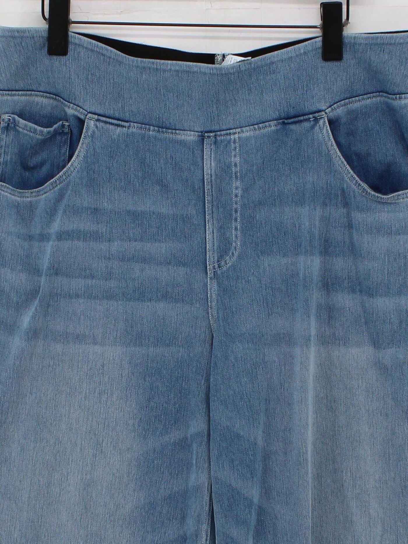 Halara Women's Trousers XXL Blue Cotton with Polyester, Elastane Cropped - Image 3