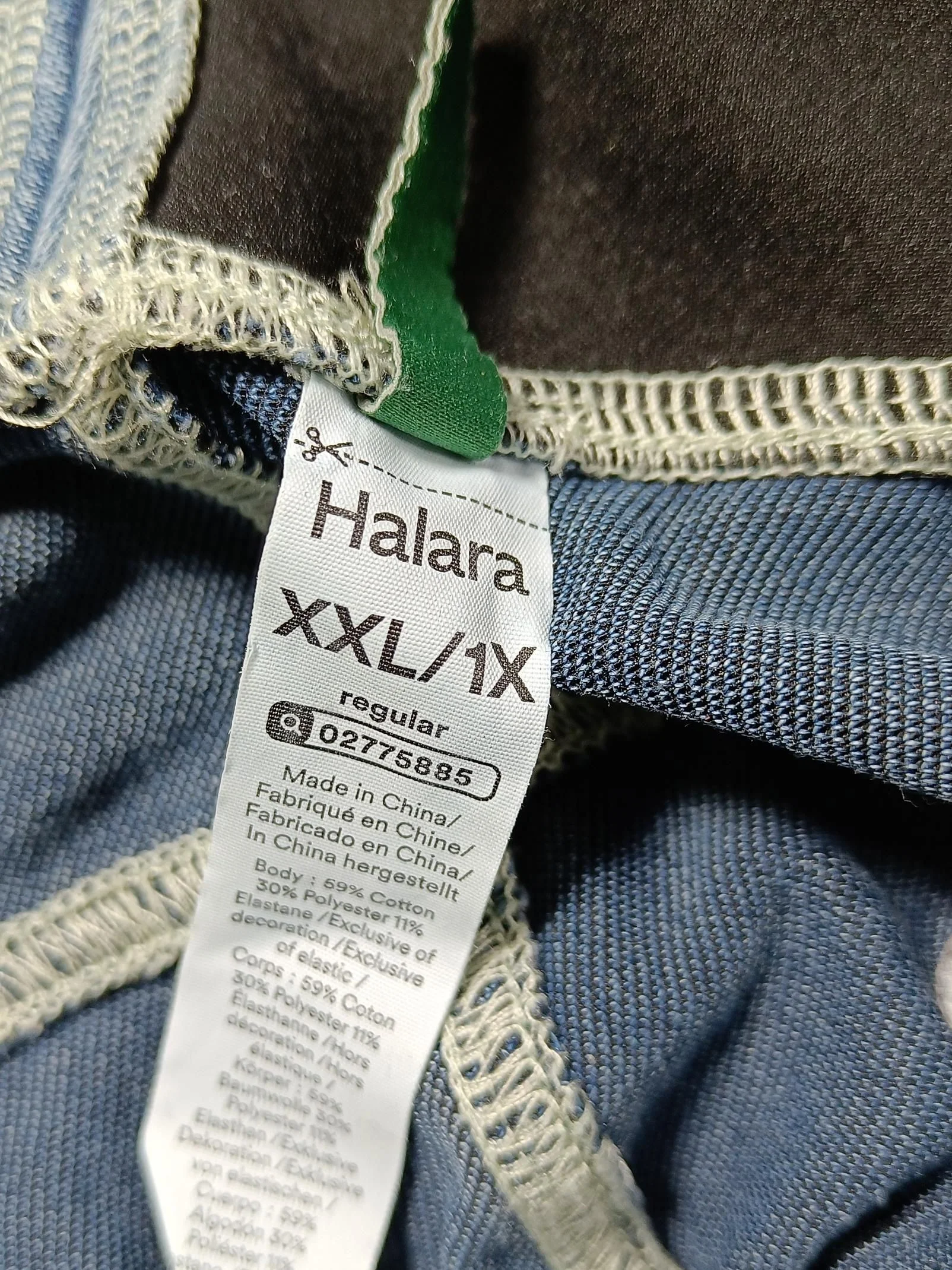 Halara Women's Trousers XXL Blue Cotton with Polyester, Elastane Cropped - Image 5