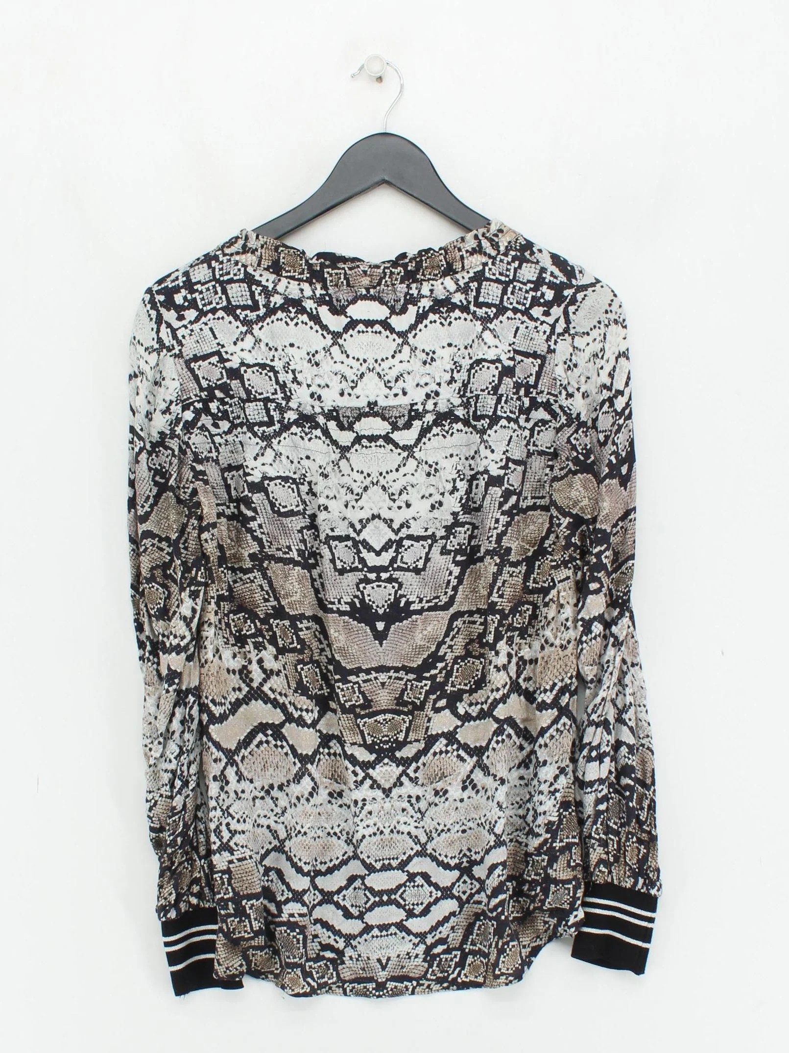 Hale Bob Women's Top S Multi Animal Print 100% Viscose Long Sleeve V-Neck Basic - Image 2