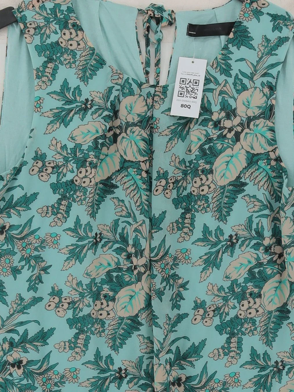 Hallhuber Women's Top UK 10 Green Polyester with Viscose, Elastane Basic - Image 3
