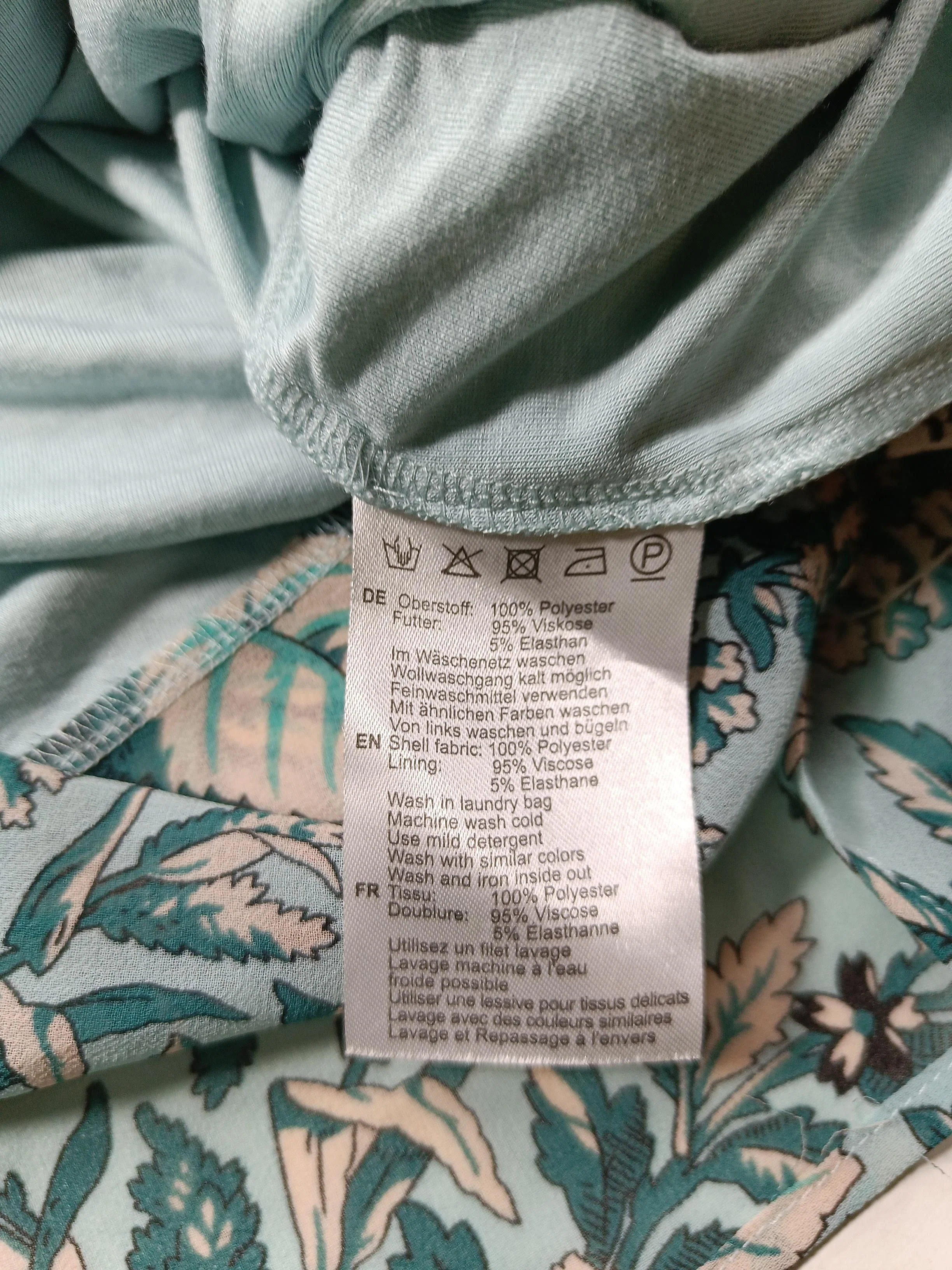 Hallhuber Women's Top UK 10 Green Polyester with Viscose, Elastane Basic - Image 6