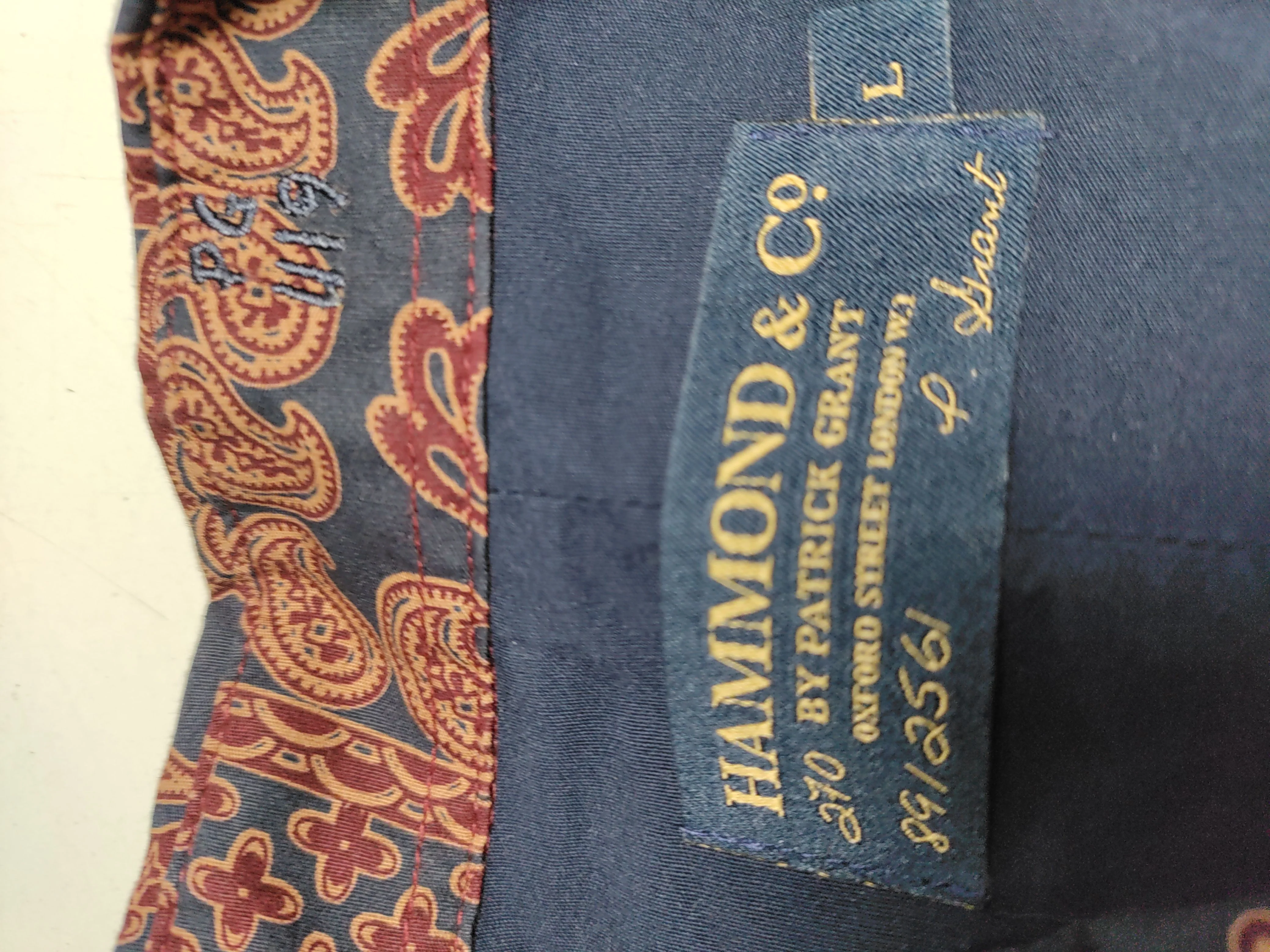 Hammond & Co. By Patrick Grant Men's Shirt L Blue Paisley 100% Cotton Basic - Image 5