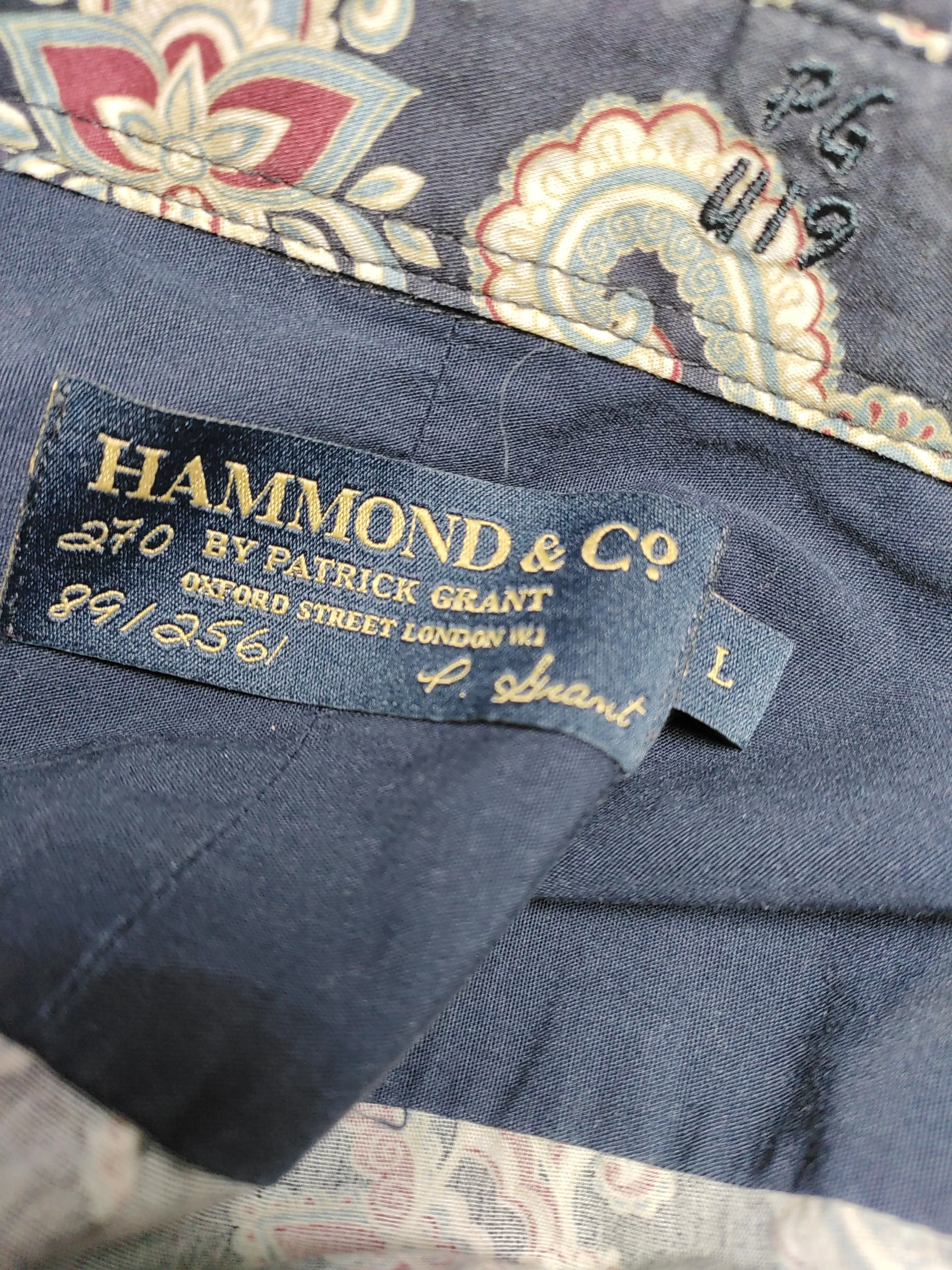 Hammond & Co. By Patrick Grant Men's Shirt L Blue Paisley 100% Cotton Basic - Image 5