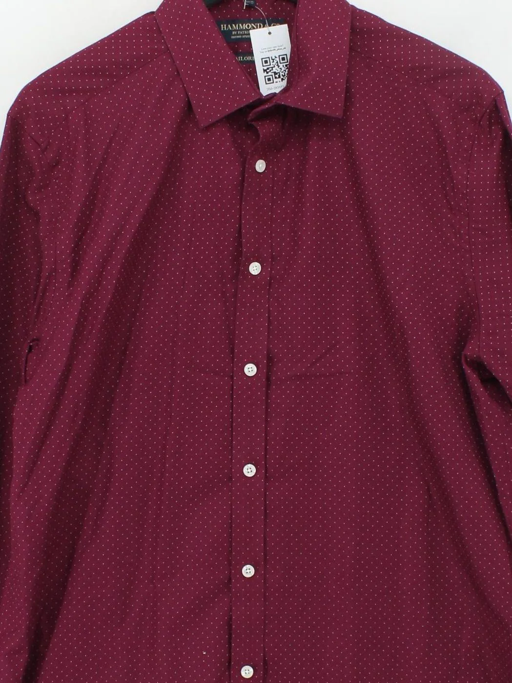 Hammond & Co. By Patrick Grant Men's Shirt L Red Geometric 100% Cotton Basic - Image 3