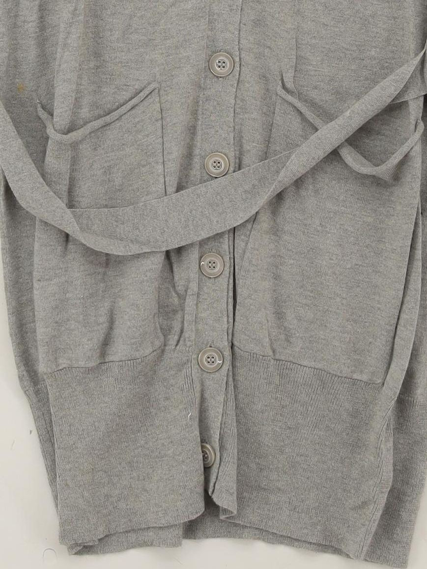 Hamnett Women's Cardigan S Grey Cotton with Nylon, Silk V-Neck Cardigan - Image 4