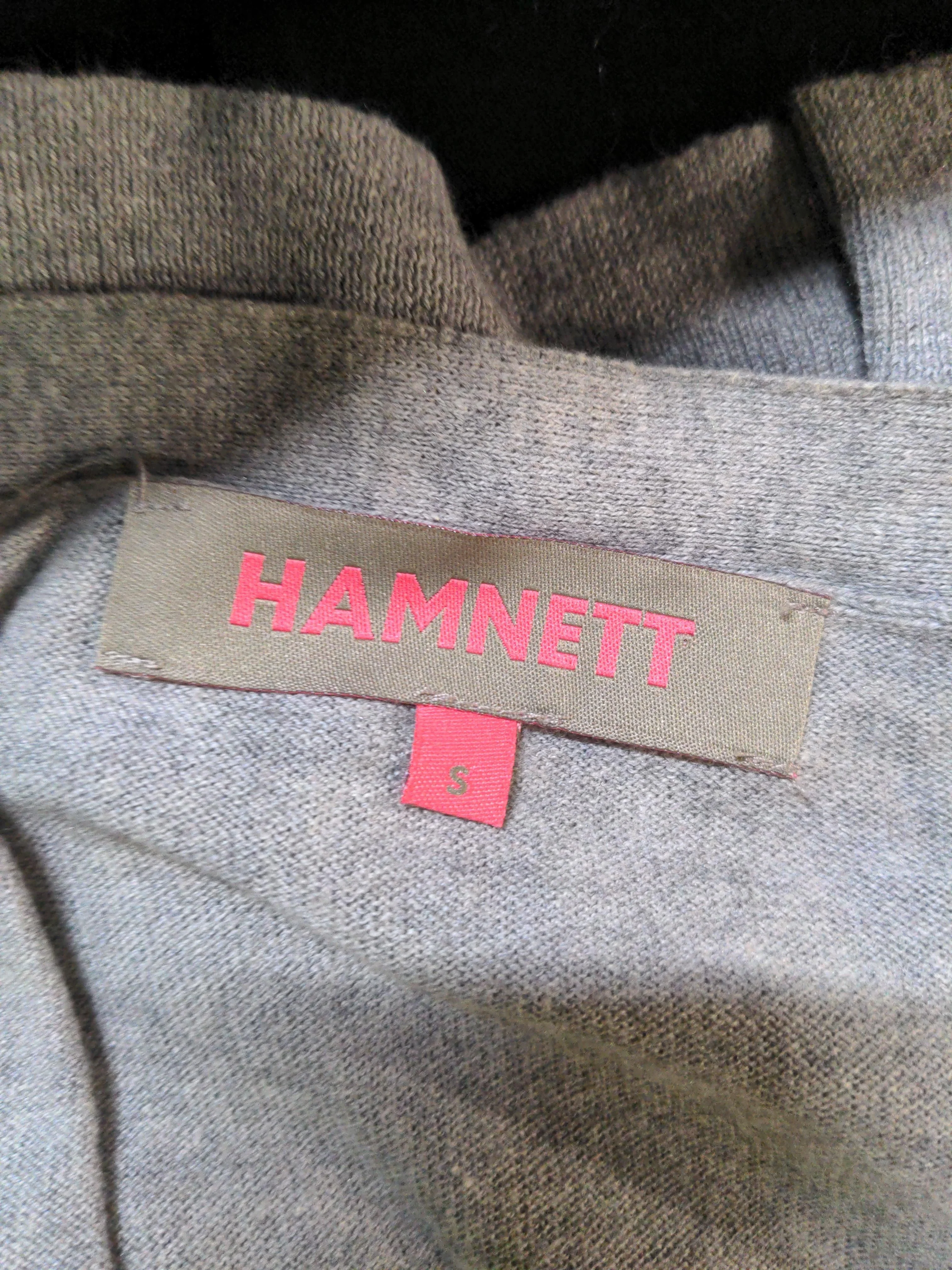 Hamnett Women's Cardigan S Grey Cotton with Nylon, Silk V-Neck Cardigan - Image 6