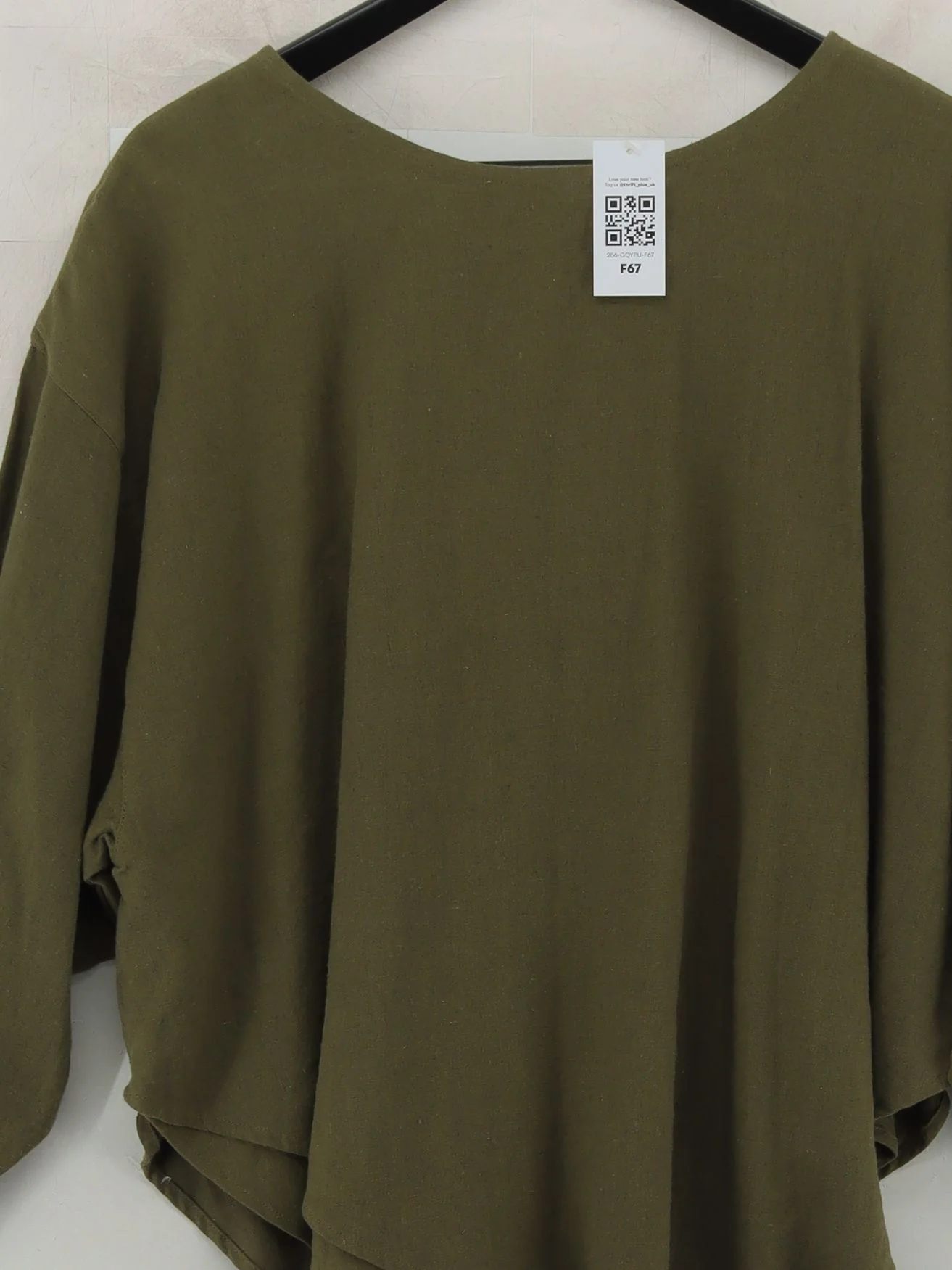 Hampstead Bazaar Women's Top L Green Rayon with Linen Basic - Image 3