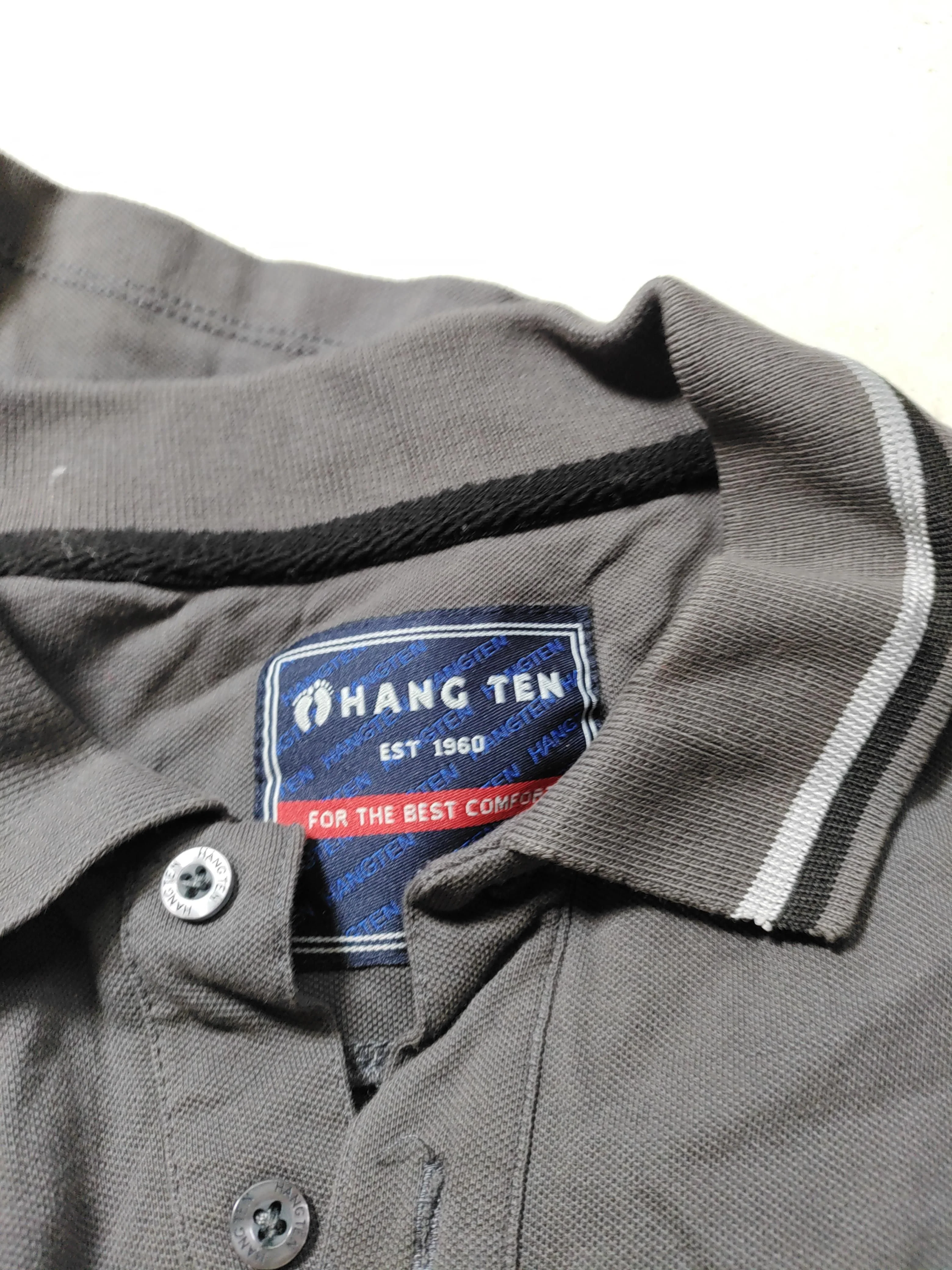 Hang Ten Men's Polo S Grey 100% Cotton Basic - Image 5