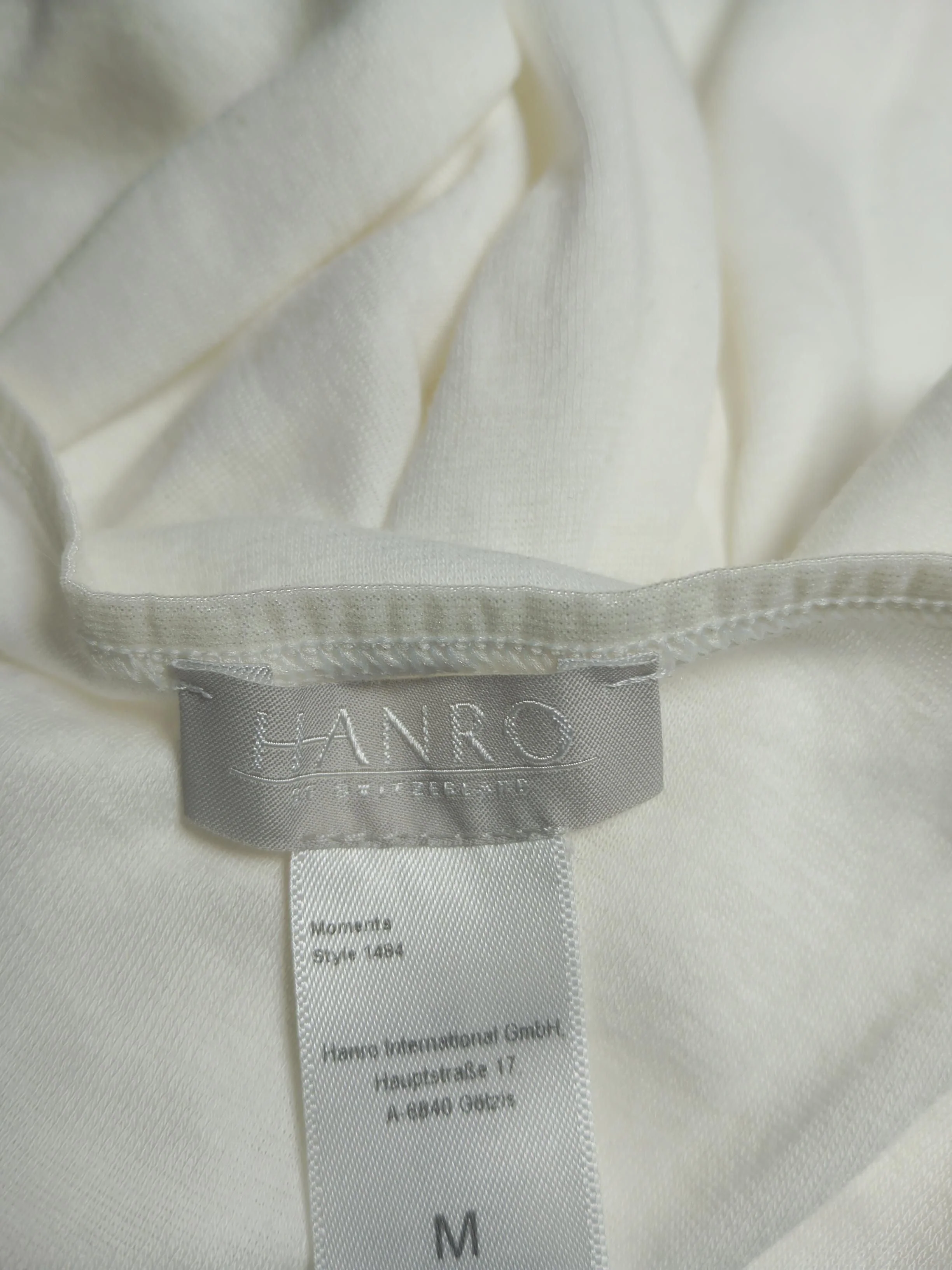 Hanro Women's T-Shirt M White Cotton with Polyamide, Elastane Camisole - Image 5