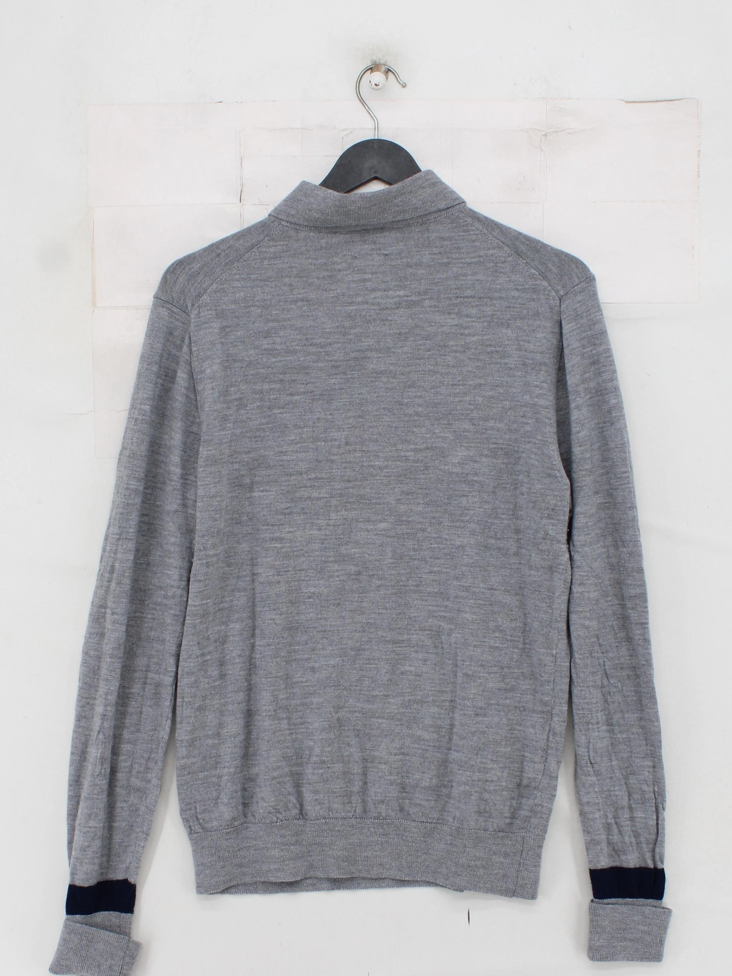 Hardy Amies Men's Polo L Grey 100% Wool Basic - Image 2
