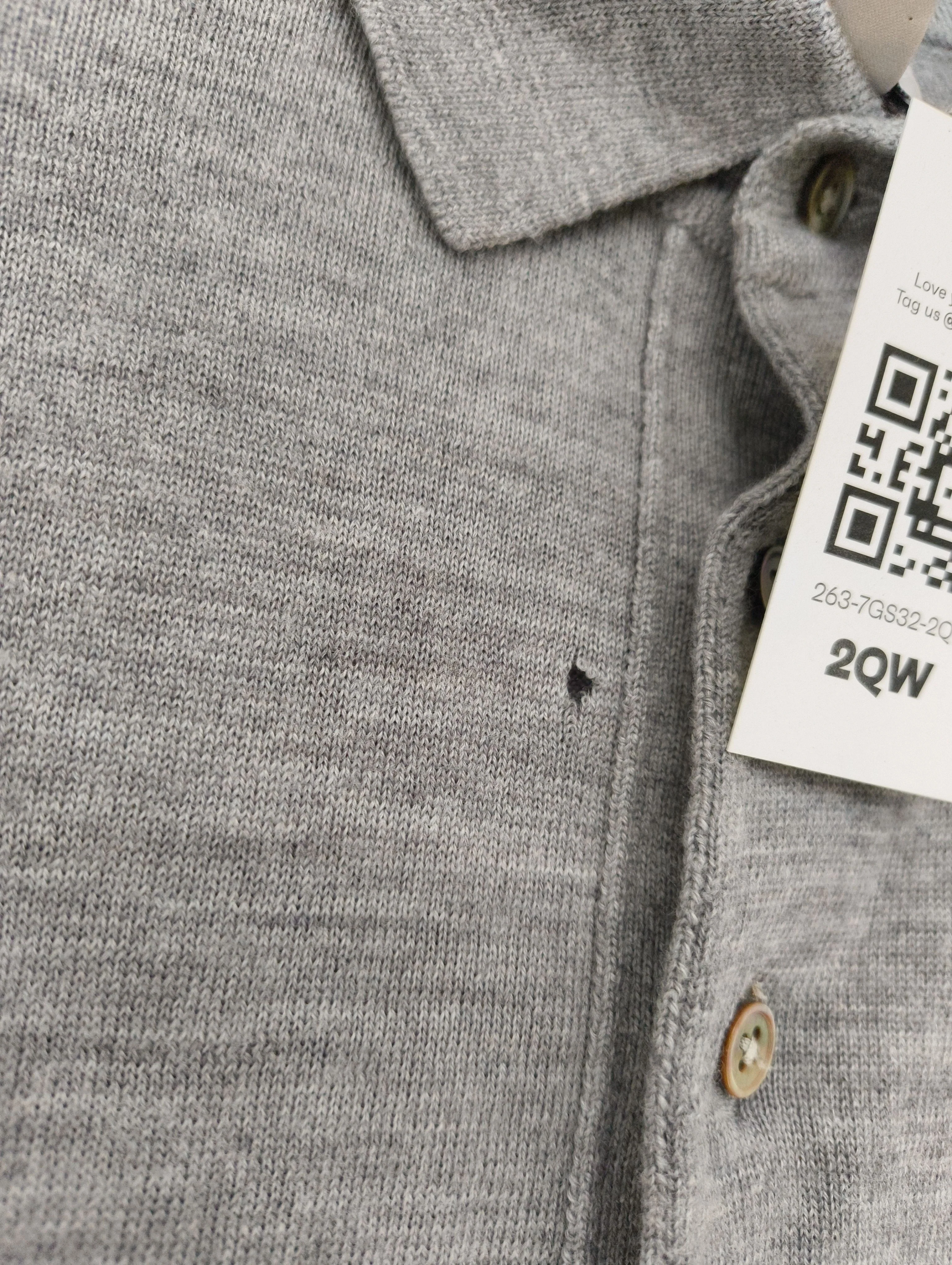 Hardy Amies Men's Polo L Grey 100% Wool Basic - Image 5