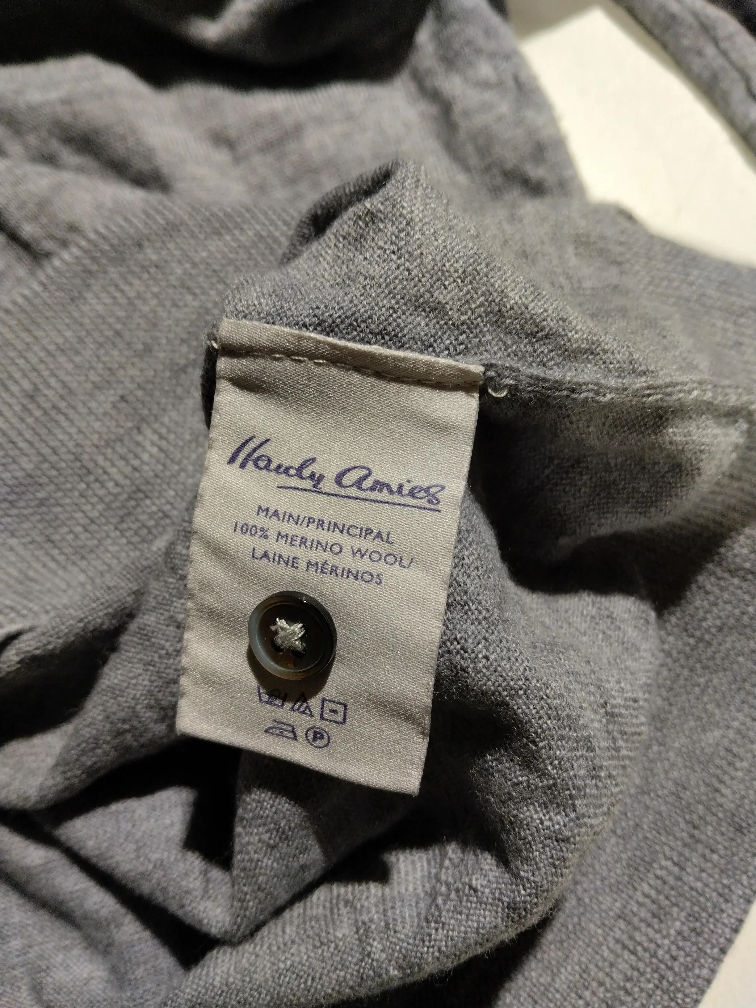Hardy Amies Men's Polo L Grey 100% Wool Basic - Image 7