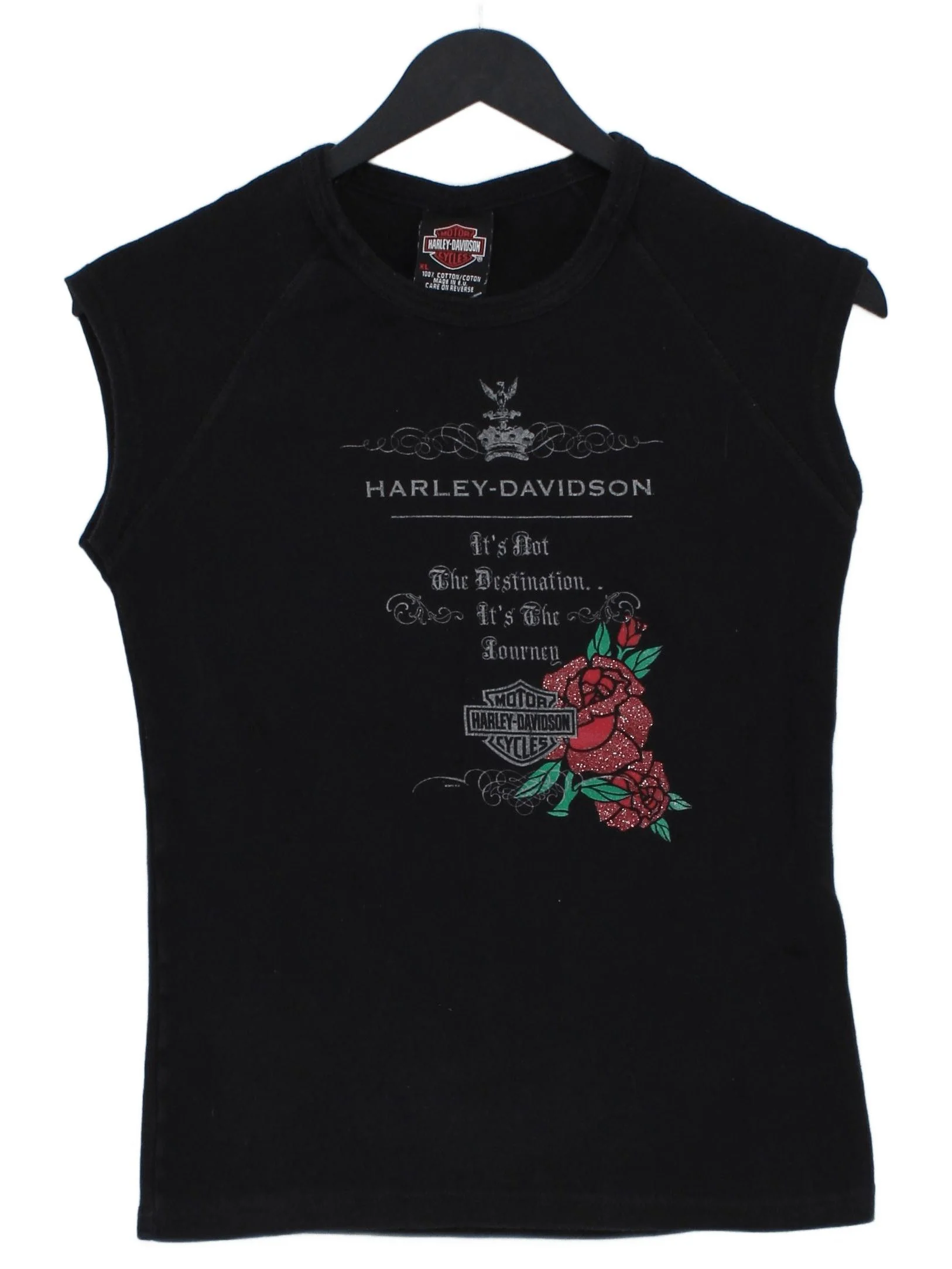 Harley Davidson Women's T-Shirt XL Black 100% Cotton Basic