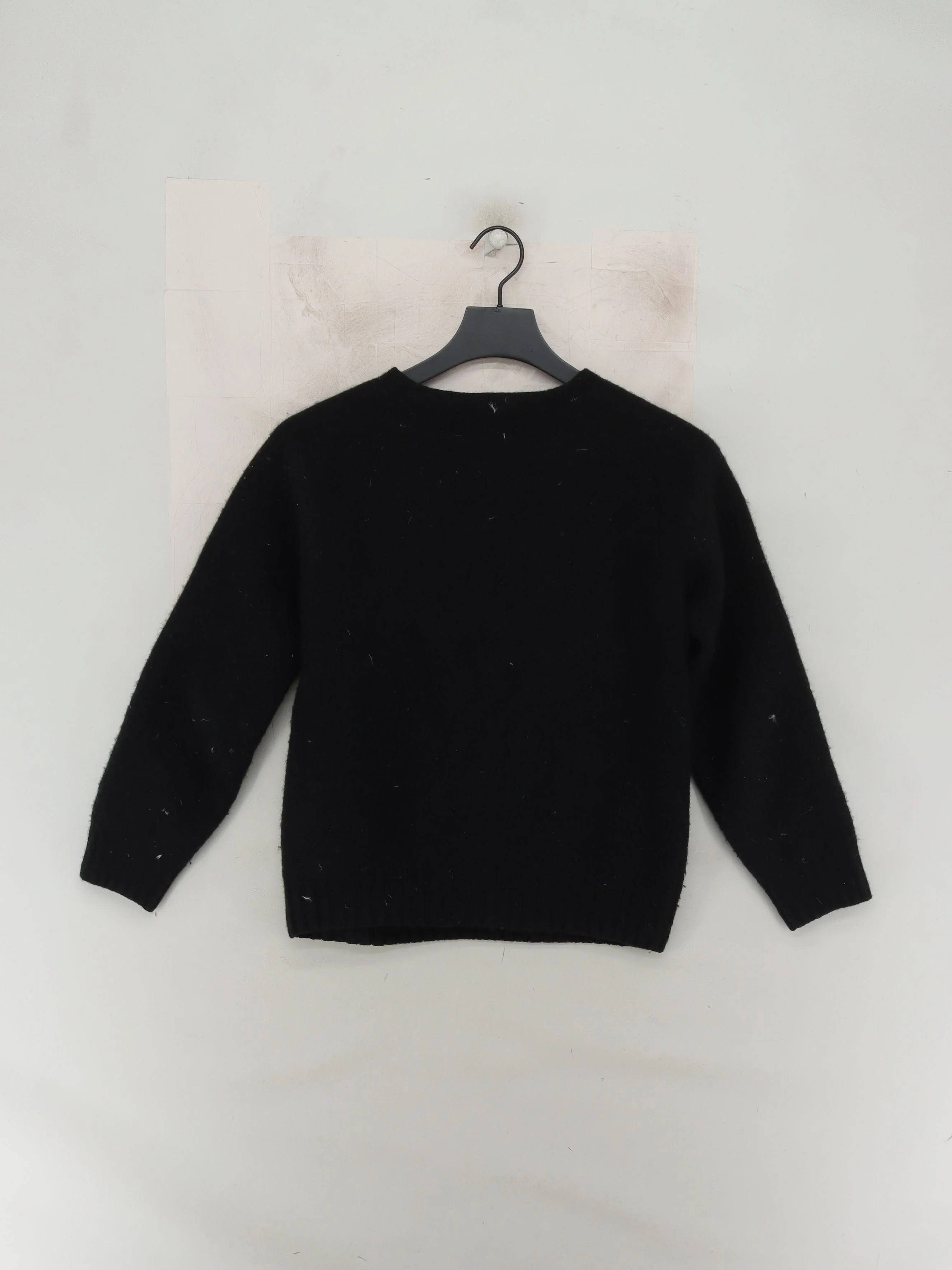 Harley Of Scotland Men's Jumper S Black 100% Wool Crew Neck Pullover - Image 2