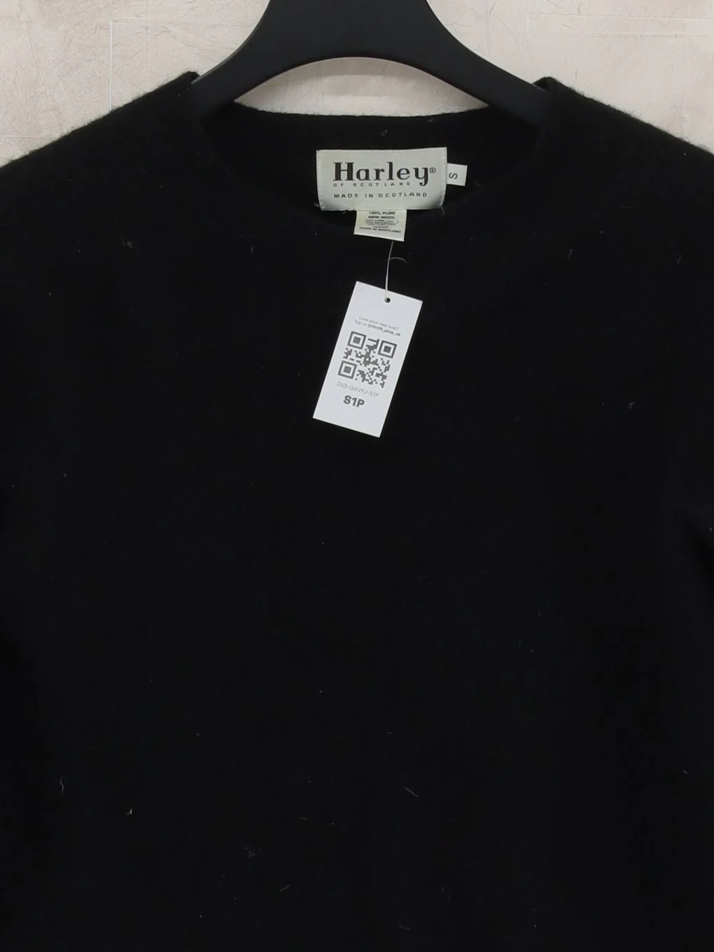 Harley Of Scotland Men's Jumper S Black 100% Wool Crew Neck Pullover - Image 3