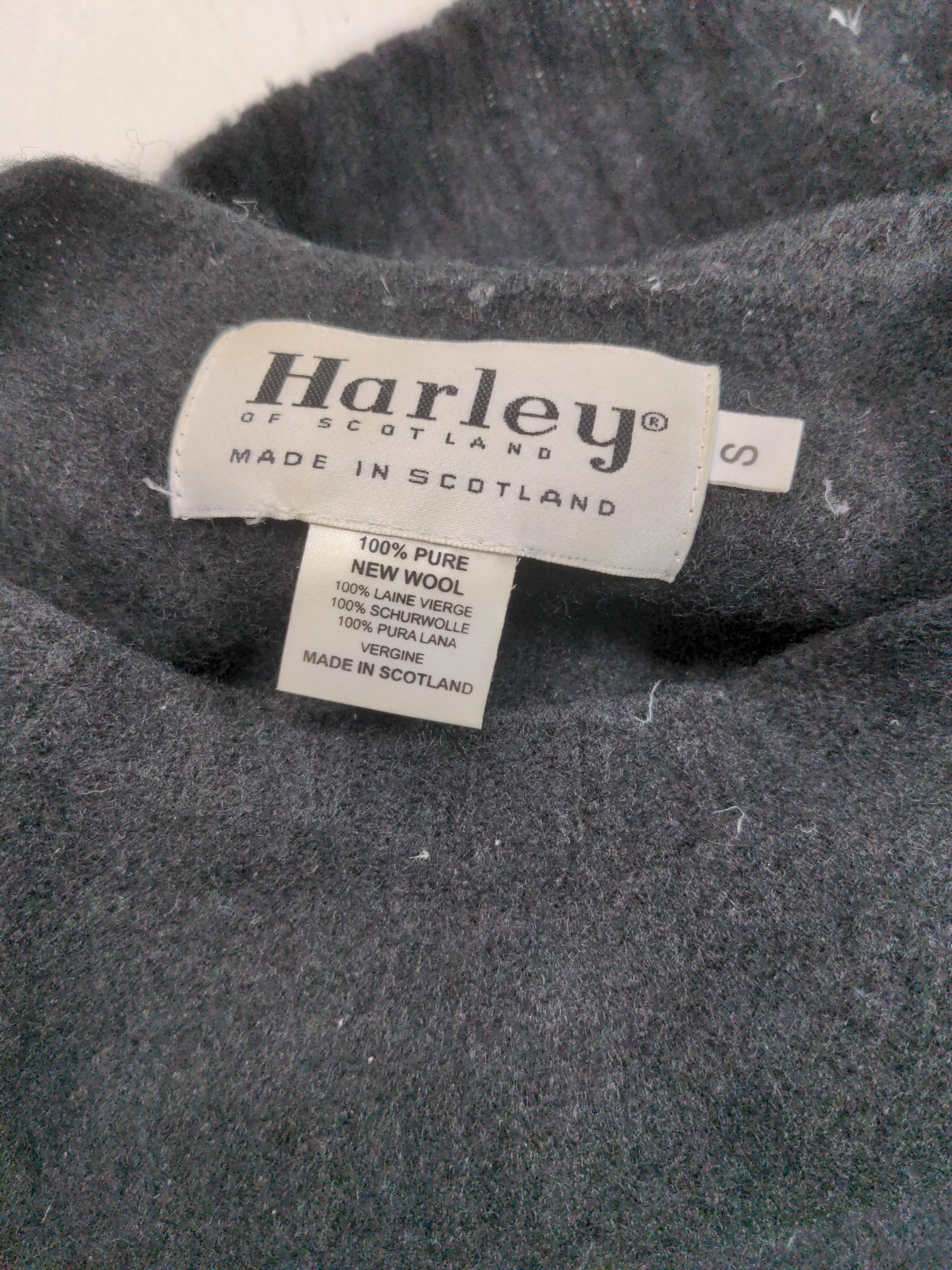 Harley Of Scotland Men's Jumper S Black 100% Wool Crew Neck Pullover - Image 7