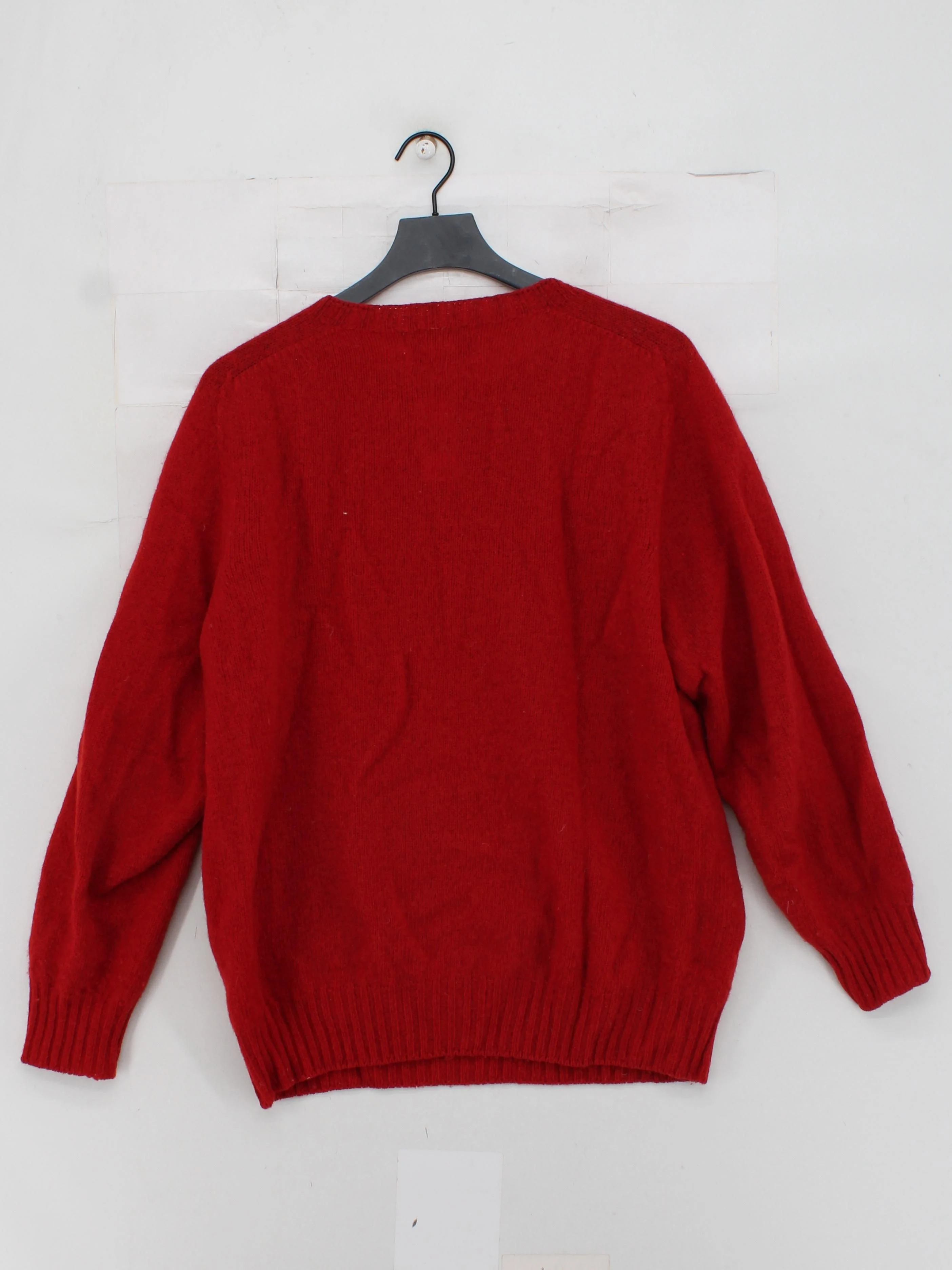 Harley Of Scotland Men's Jumper XL Red 100% Wool Round Neck Pullover - Image 2