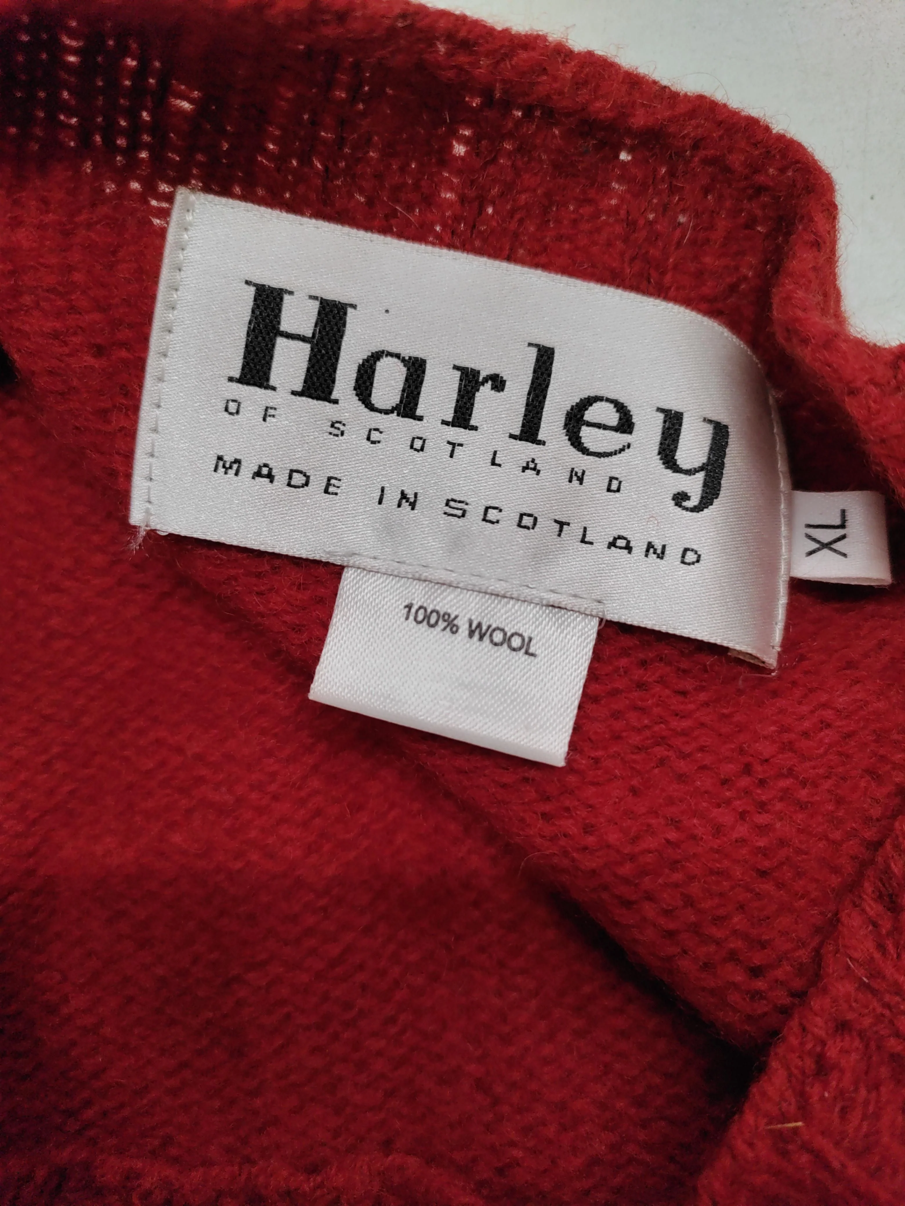 Harley Of Scotland Men's Jumper XL Red 100% Wool Round Neck Pullover - Image 7