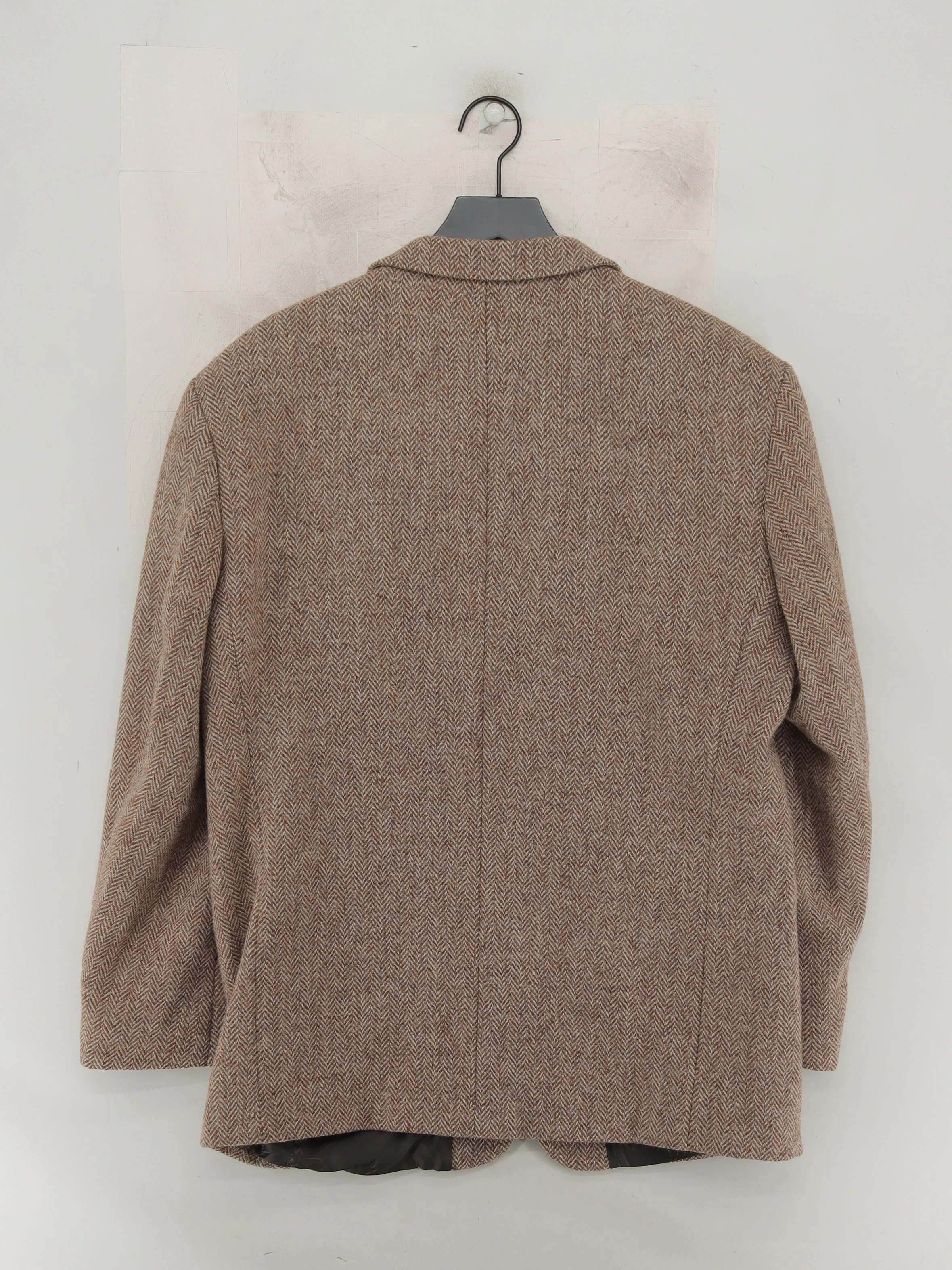 Harris Tweed Men's Blazer Chest: 40 in Brown Wool with Viscose, Acetate Overcoat - Image 2