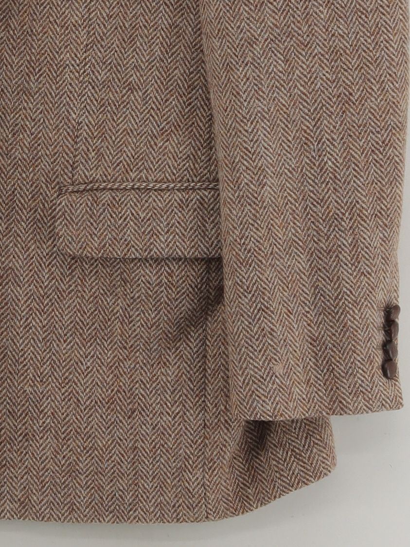 Harris Tweed Men's Blazer Chest: 40 in Brown Wool with Viscose, Acetate Overcoat - Image 4