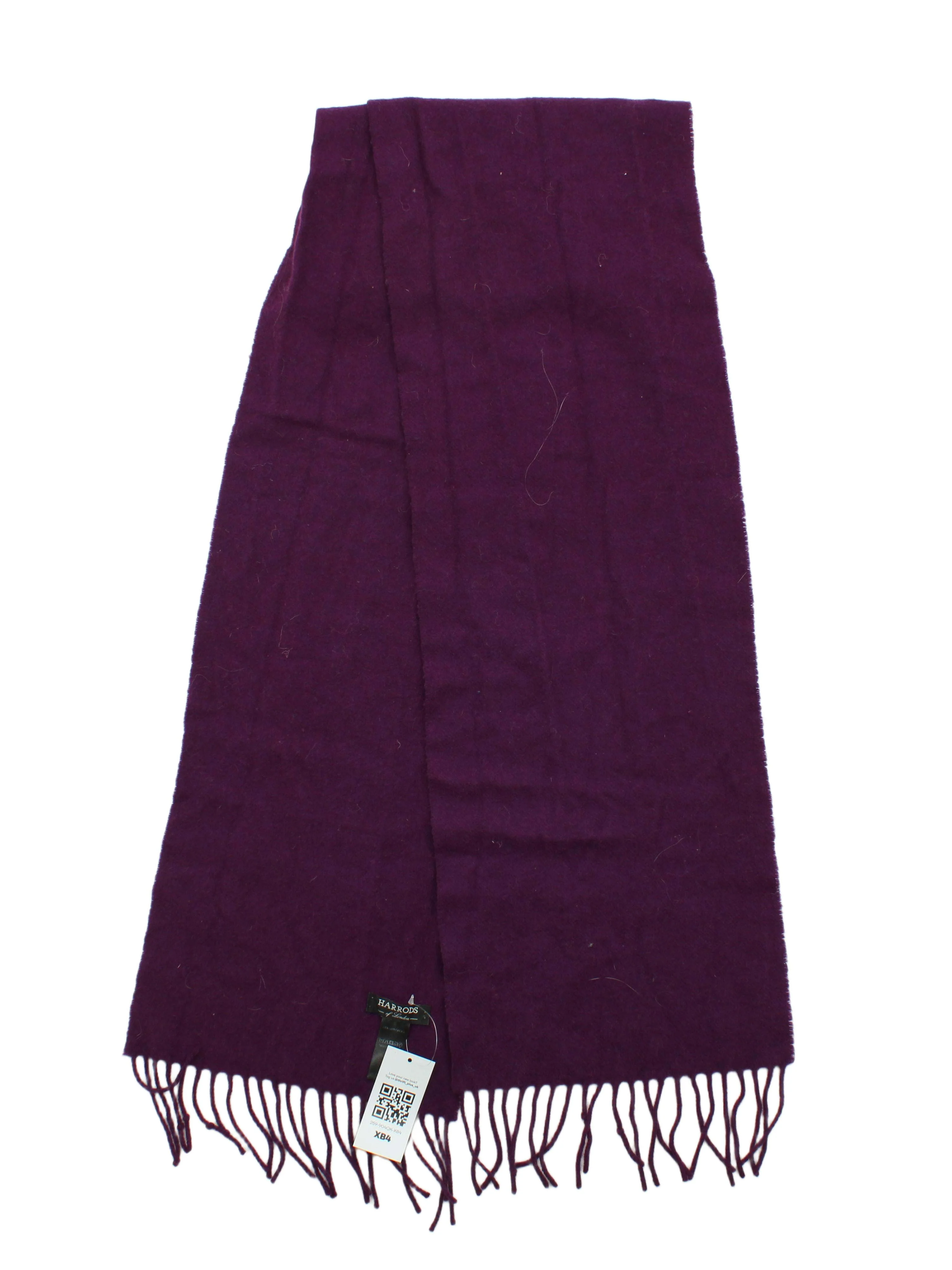 Harrods Men's Scarf Purple 100% Wool Scarf