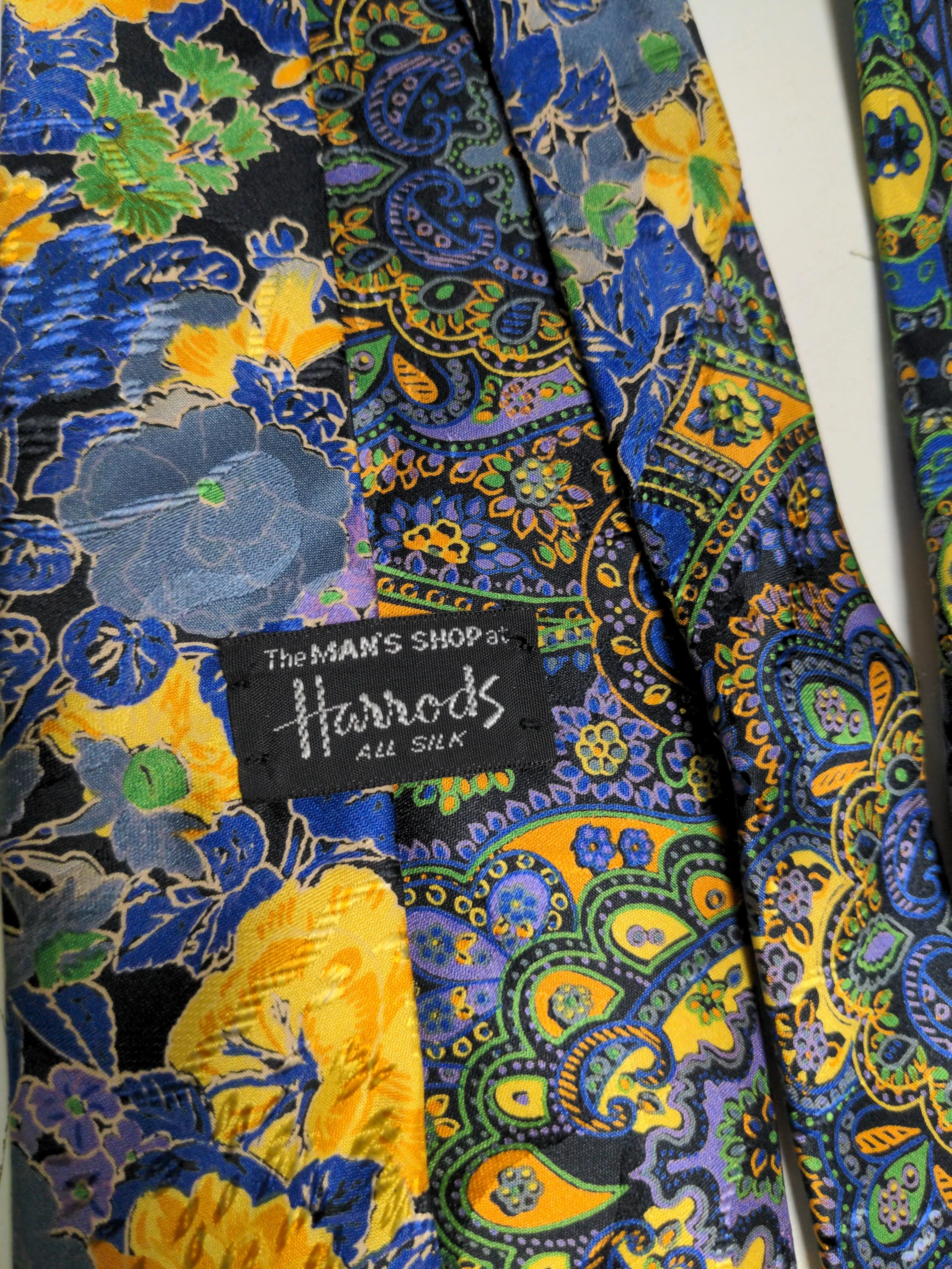 Harrods Men's Tie Multi Floral 100% Silk - Image 5