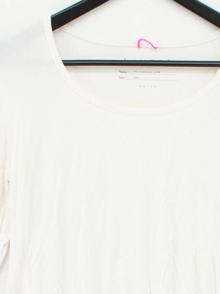 Hatch Women's T-Shirt S White Lyocell Modal with Spandex Basic - Image 3