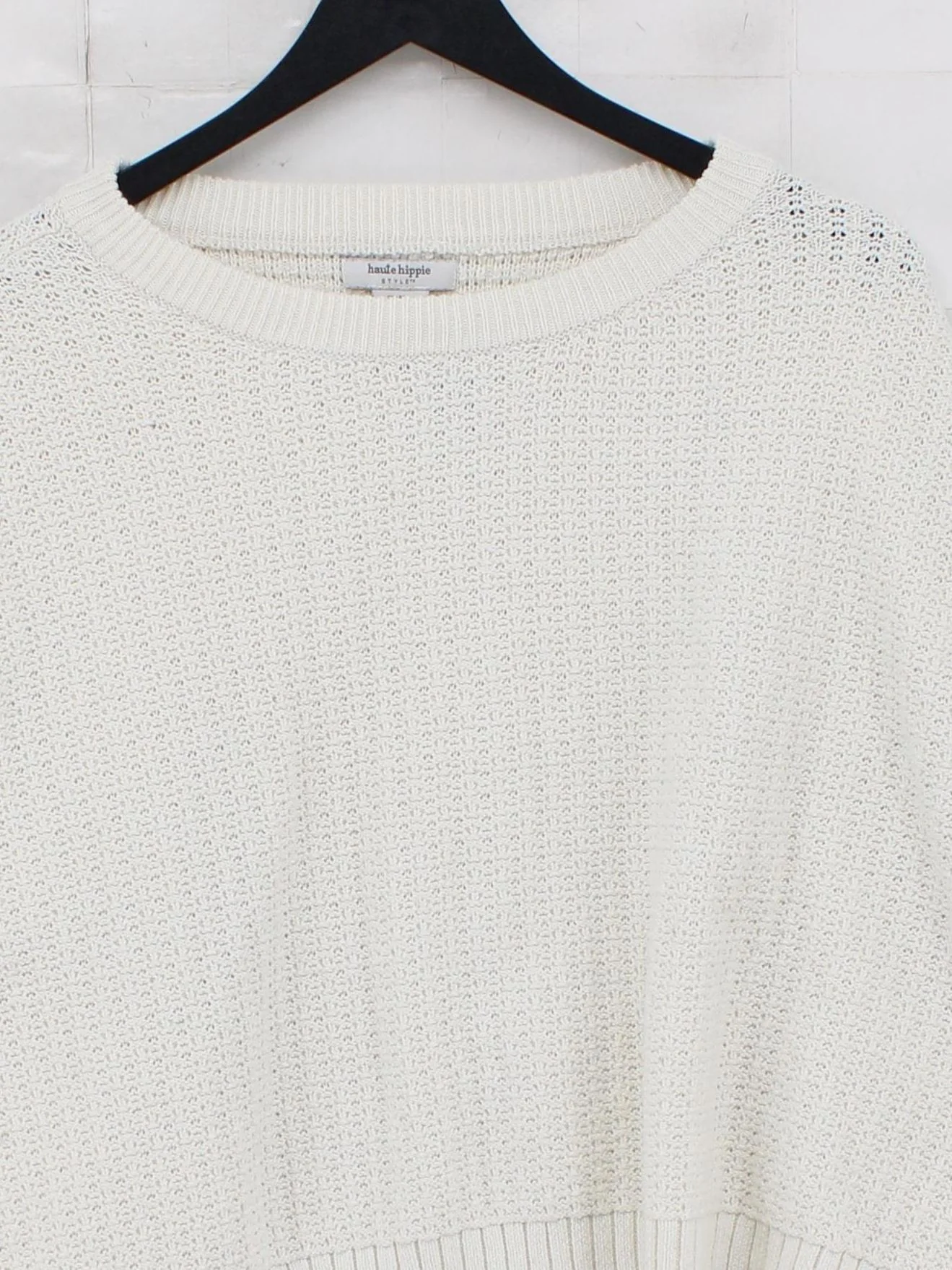 Haute Hippie Women's Jumper M Cream Polyester with Cotton, Acrylic Pullover - Image 3