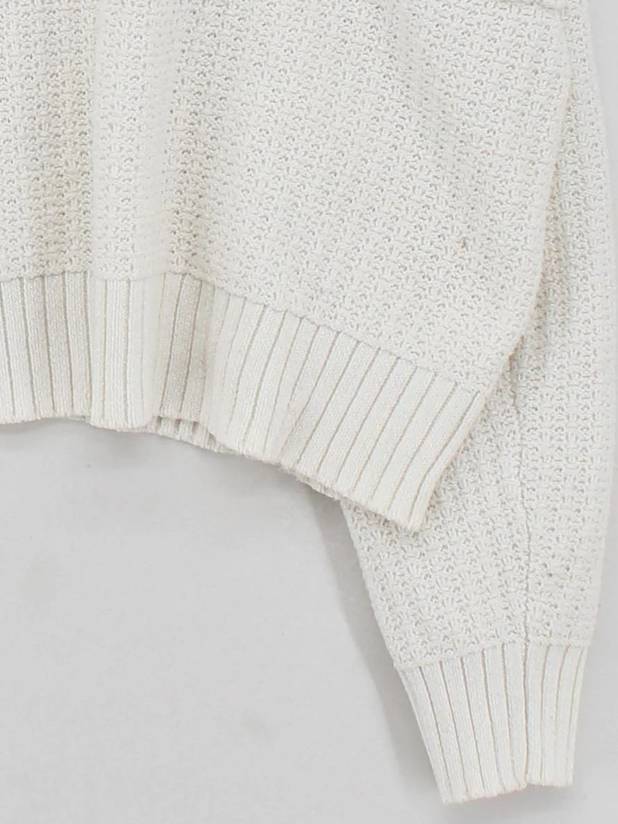 Haute Hippie Women's Jumper M Cream Polyester with Cotton, Acrylic Pullover - Image 4