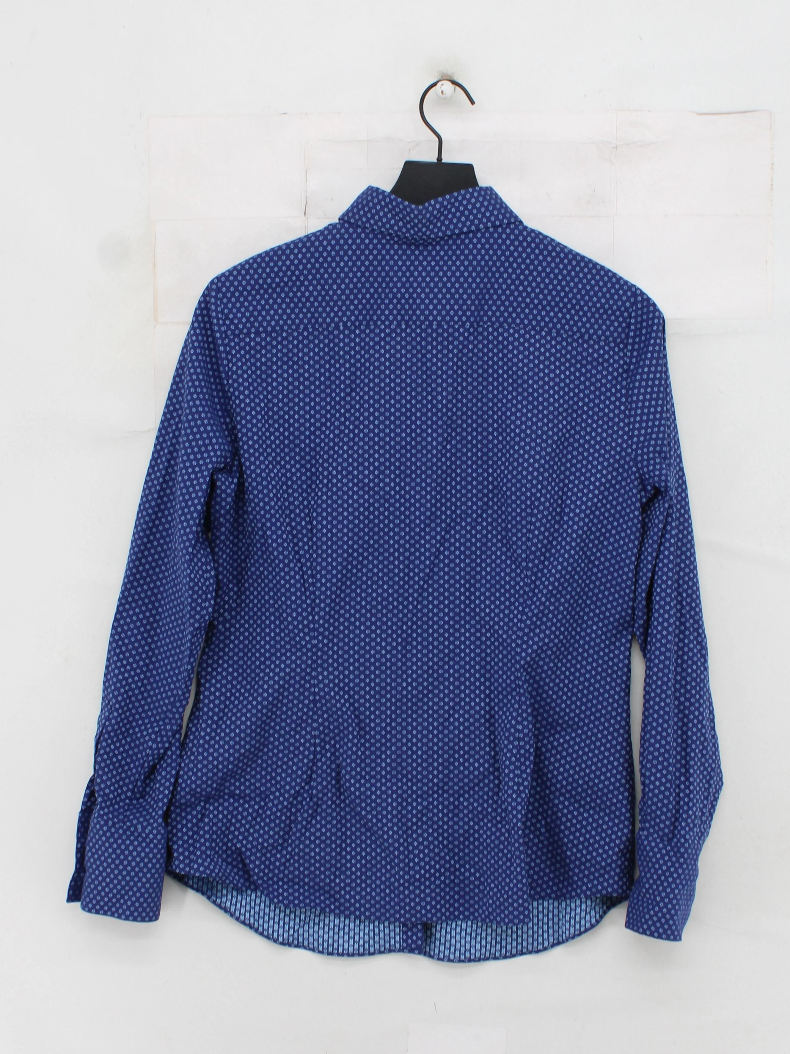Hawes & Curtis Men's Shirt Chest: 16 in Blue Floral Cotton with Elastane Basic - Image 2