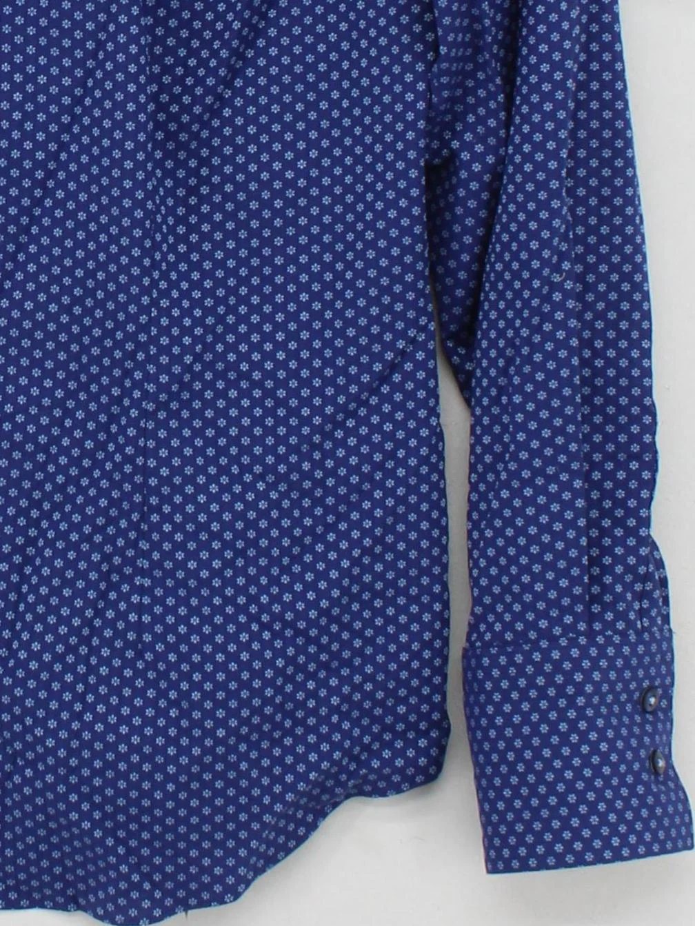 Hawes & Curtis Men's Shirt Chest: 16 in Blue Floral Cotton with Elastane Basic - Image 4