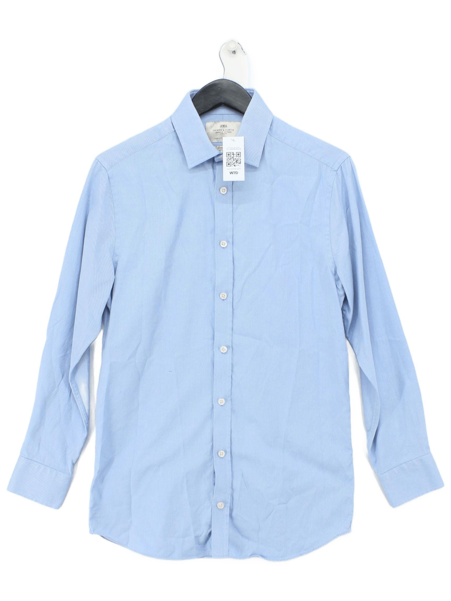 Hawes & Curtis Men's Shirt Chest: 33 in Blue Striped 100% Cotton Basic