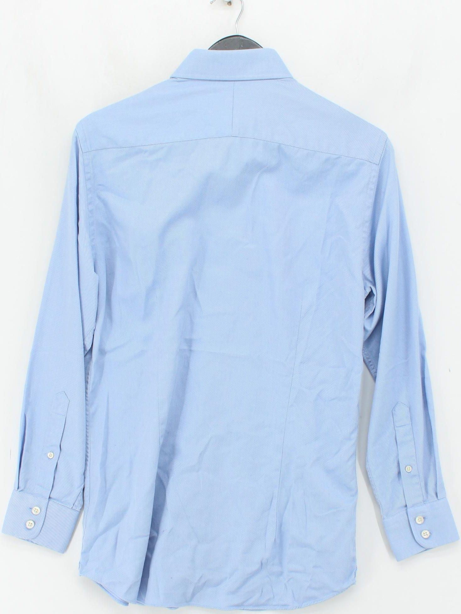 Hawes & Curtis Men's Shirt Chest: 33 in Blue Striped 100% Cotton Basic - Image 2