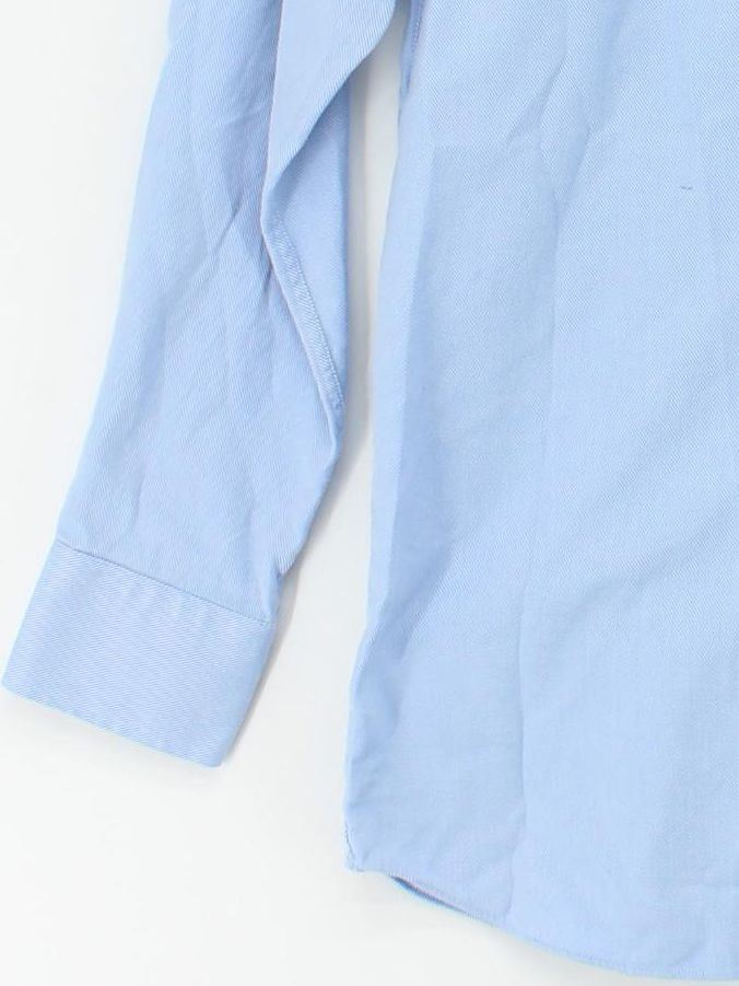 Hawes & Curtis Men's Shirt Chest: 33 in Blue Striped 100% Cotton Basic - Image 4