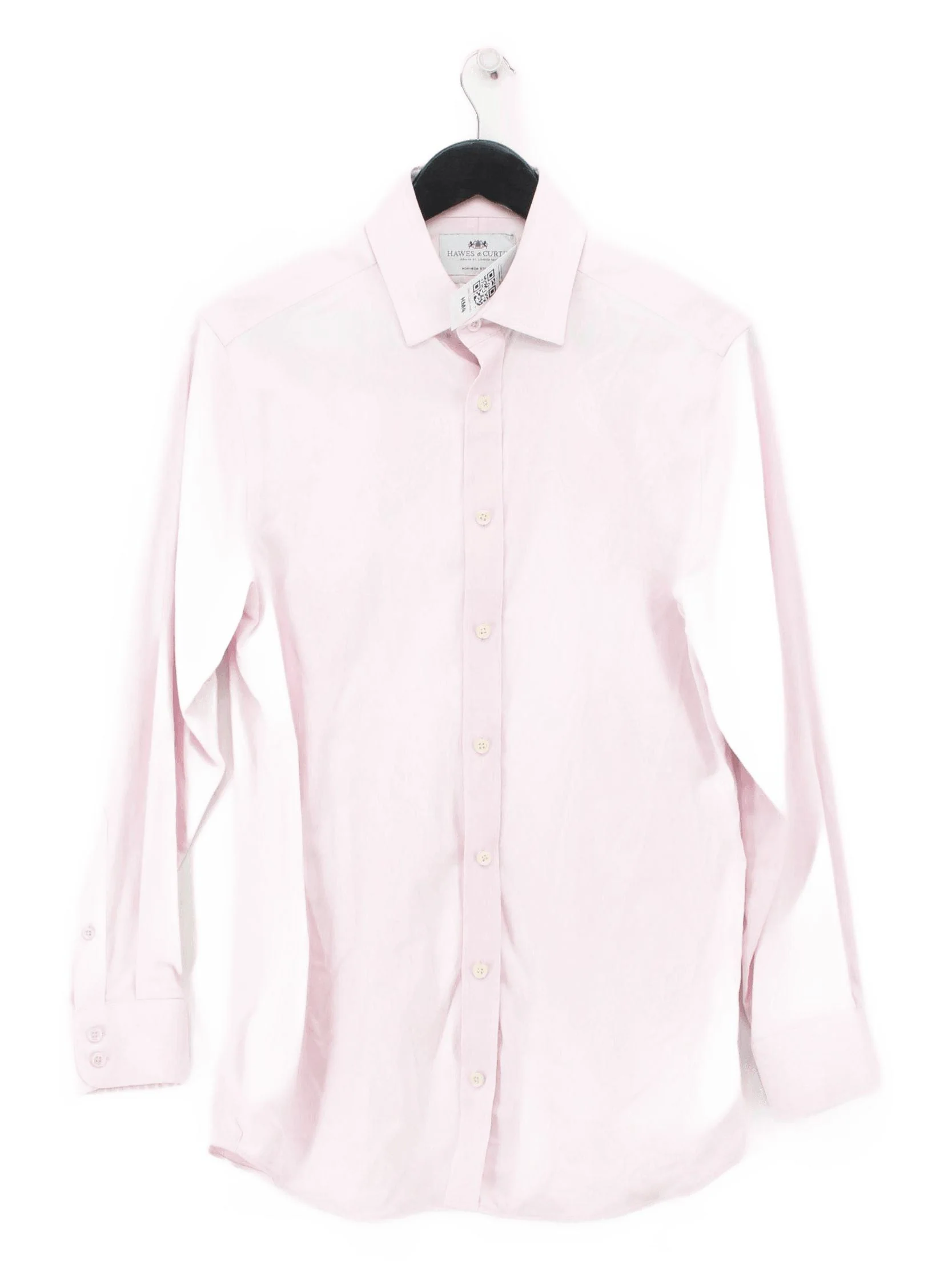 Hawes & Curtis Men's Shirt Collar: 15 in Pink Cotton with Elastane Basic