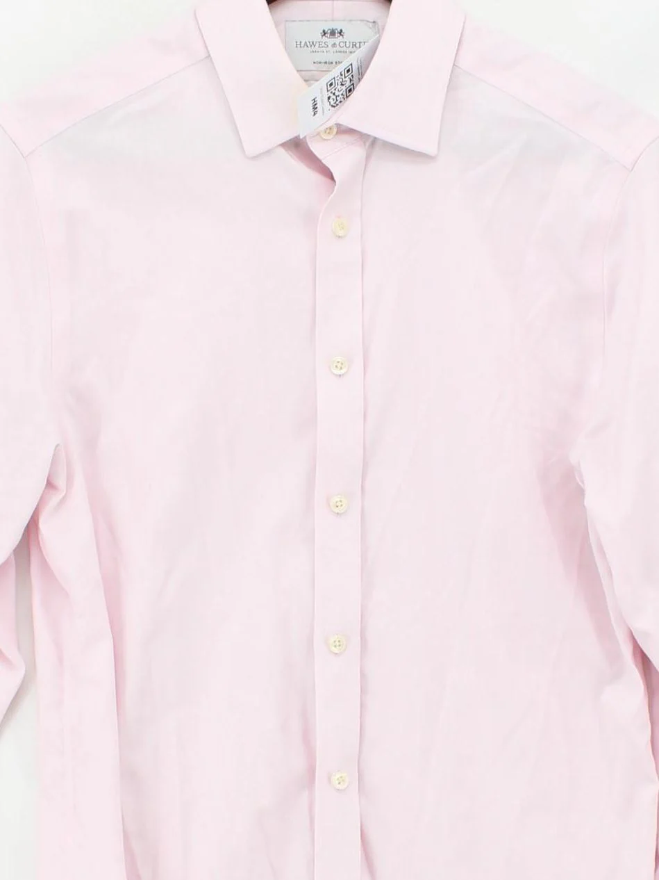 Hawes & Curtis Men's Shirt Collar: 15 in Pink Cotton with Elastane Basic - Image 3