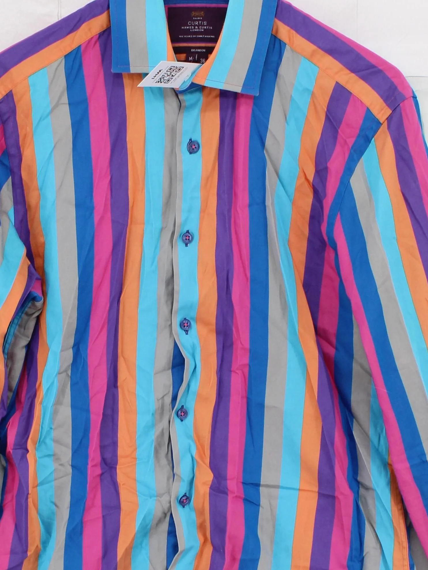 Hawes & Curtis Men's Shirt M Multi Striped 100% Other Basic - Image 3