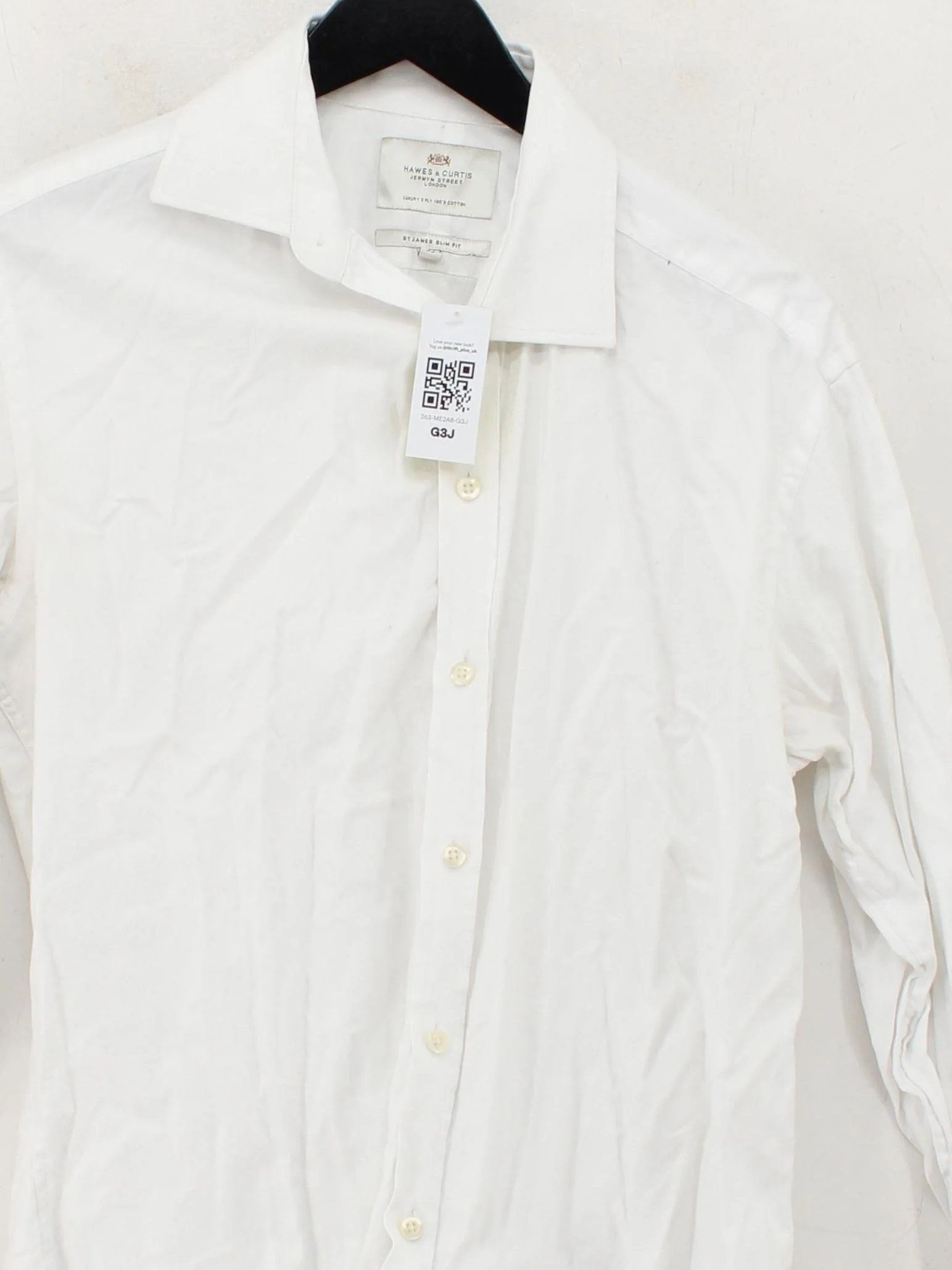 Hawes & Curtis Men's Shirt M White 100% Cotton Basic - Image 3