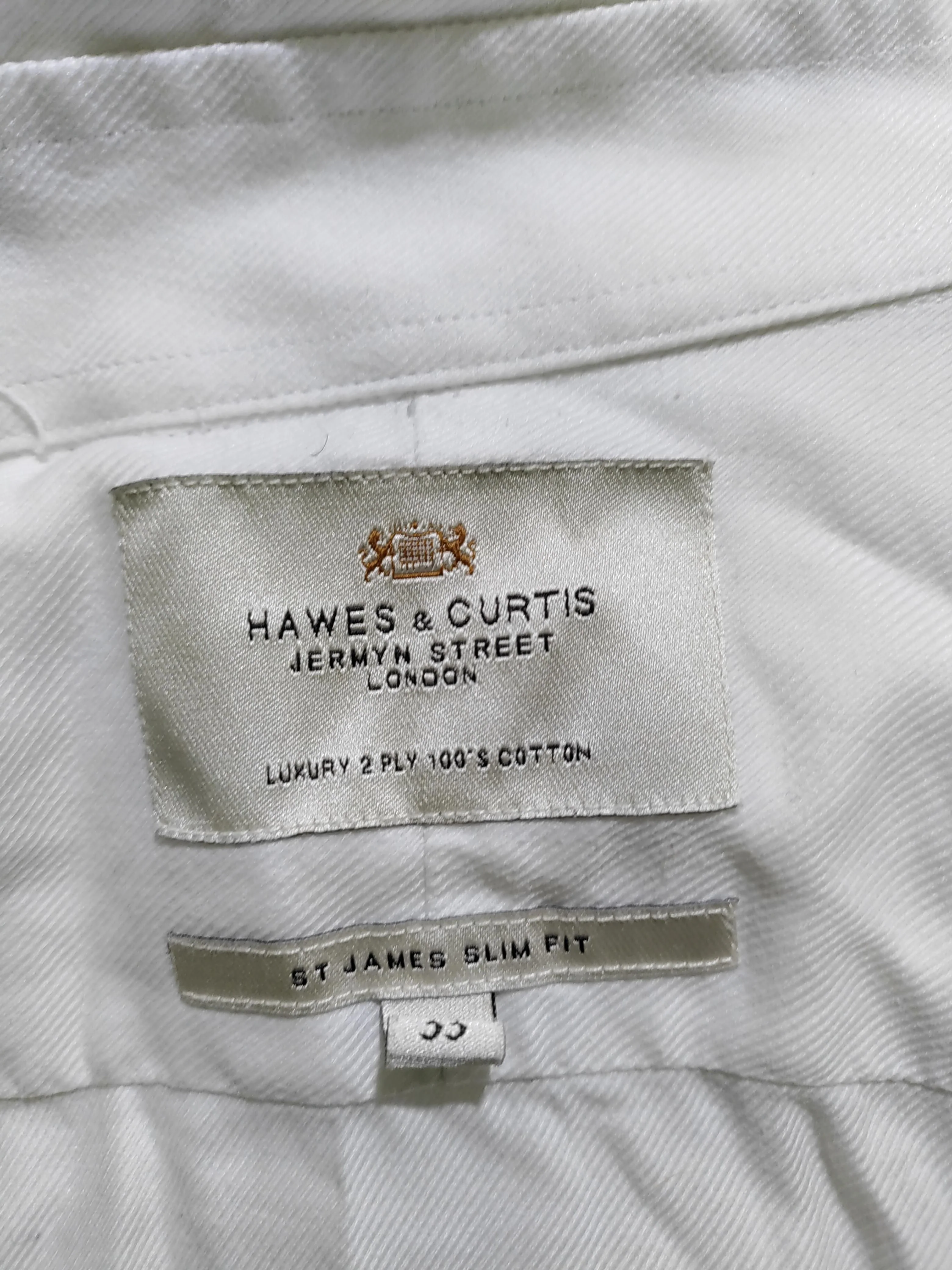 Hawes & Curtis Men's Shirt M White 100% Cotton Basic - Image 5