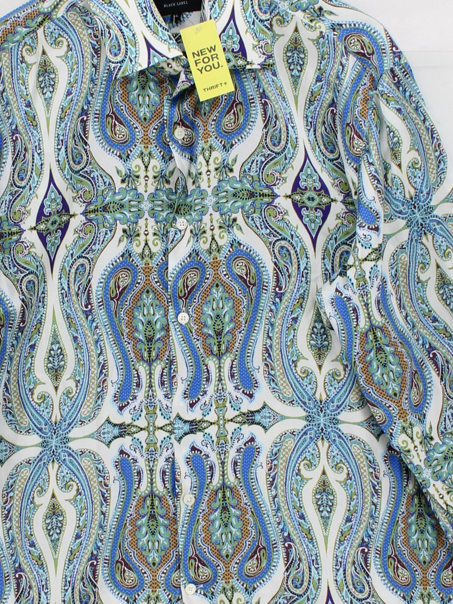 Hawes & Curtis Men's Shirt XL Multi Paisley 100% Cotton Basic - Image 3