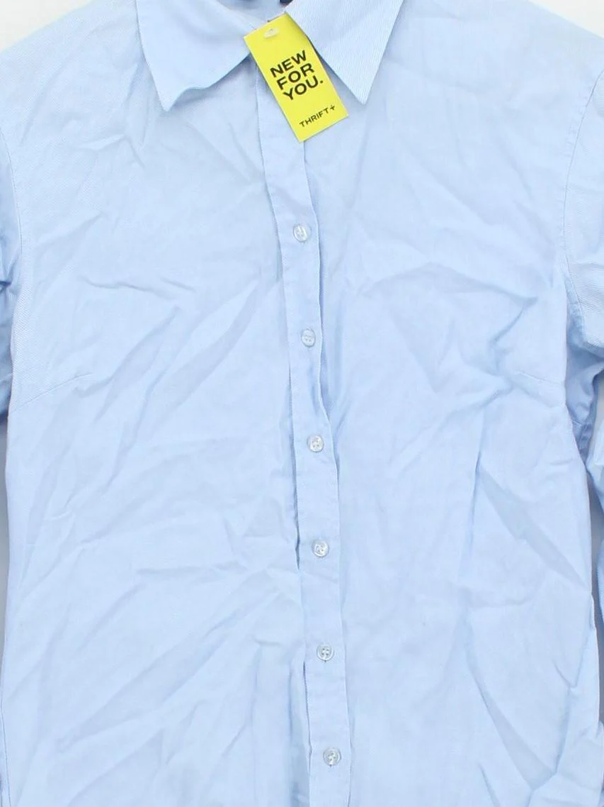 Hawes & Curtis Women's Shirt UK 10 Blue 100% Cotton Long Sleeve Collared Basic - Image 3