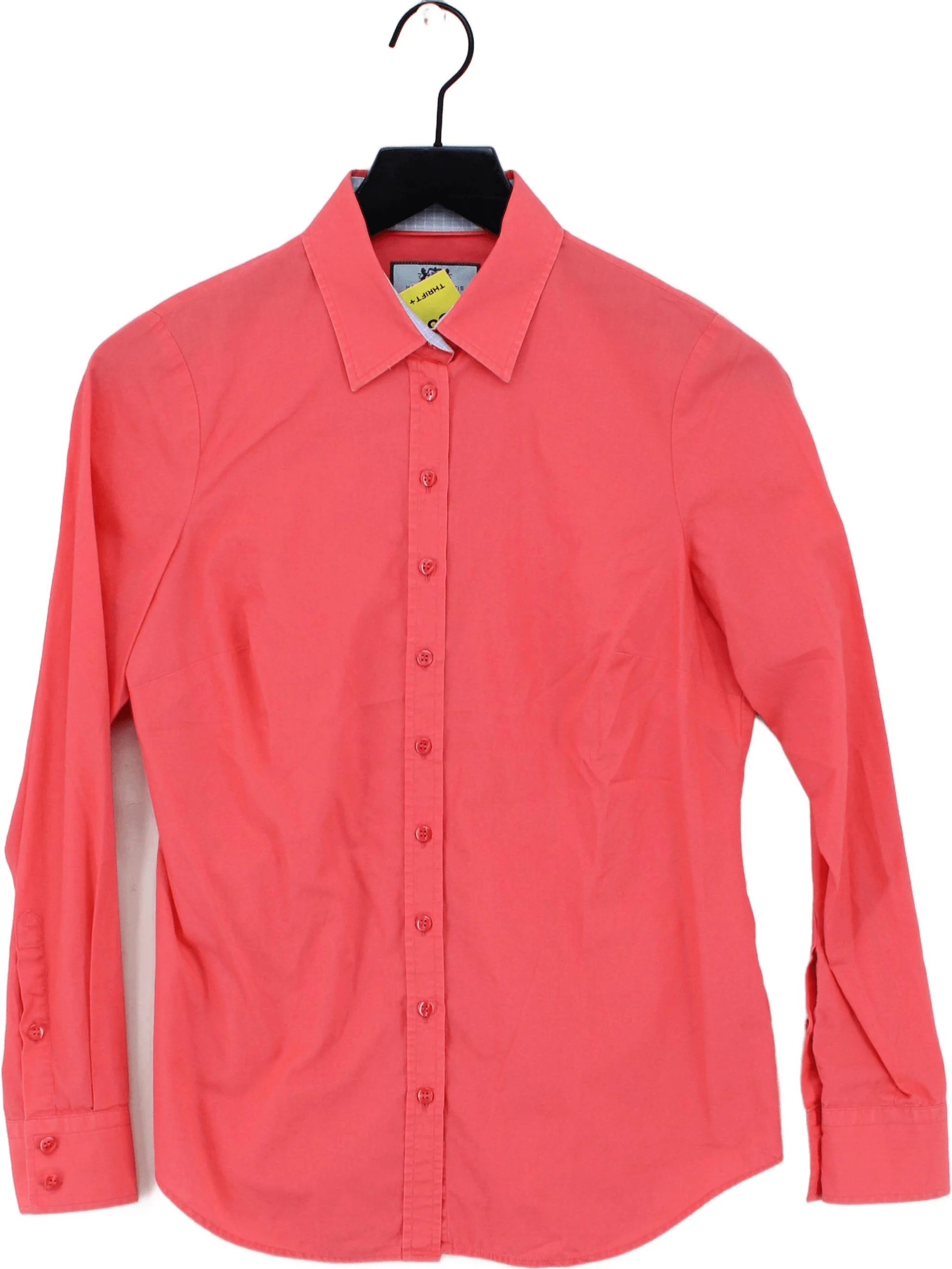 Hawes & Curtis Women's Shirt UK 10 Red 100% Cotton Long Sleeve Collared Basic
