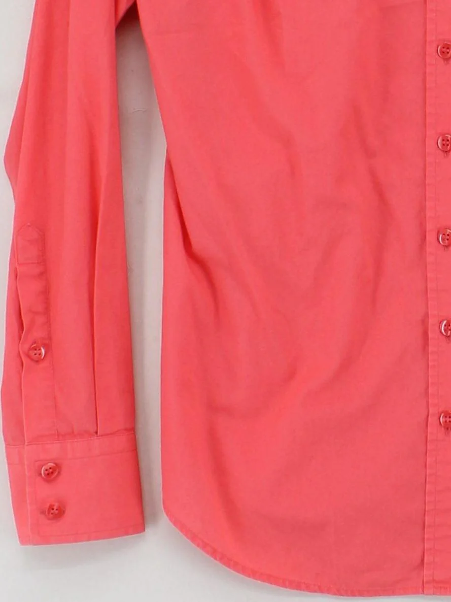 Hawes & Curtis Women's Shirt UK 10 Red 100% Cotton Long Sleeve Collared Basic - Image 4