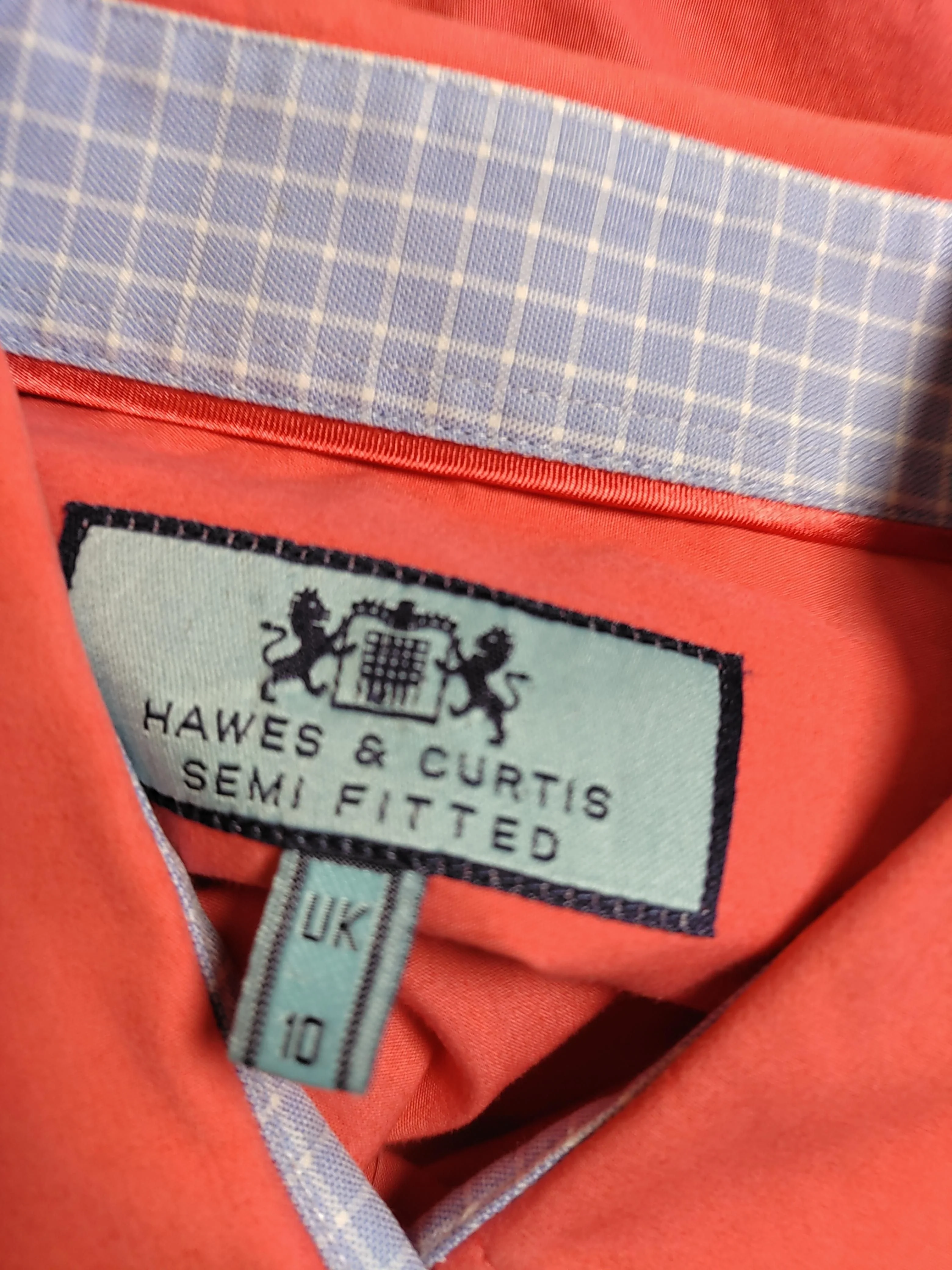 Hawes & Curtis Women's Shirt UK 10 Red 100% Cotton Long Sleeve Collared Basic - Image 5