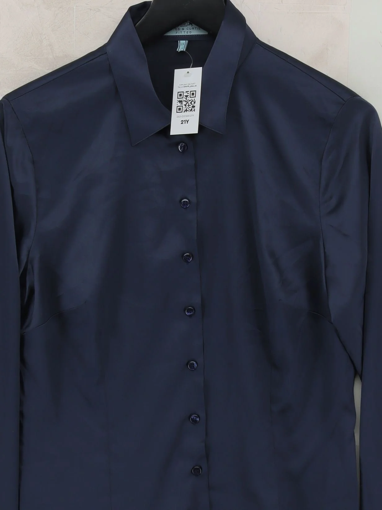 Hawes & Curtis Women's Shirt UK 16 Blue Polyester with Elastane Basic - Image 3