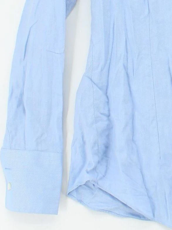 Hawes & Curtis Women's Shirt UK 6 Blue 100% Cotton Long Sleeve Collared Basic - Image 4