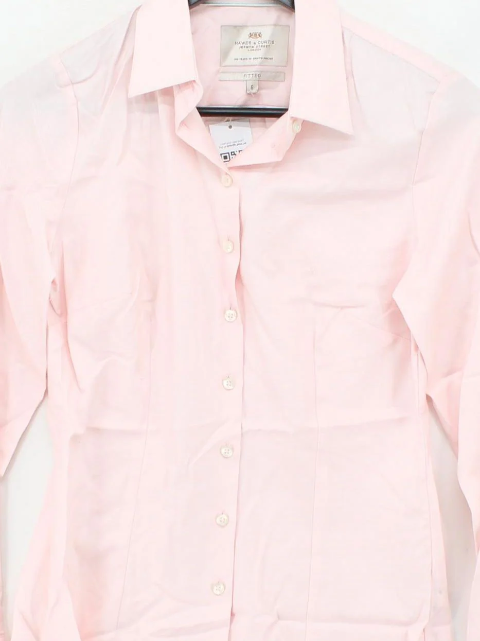 Hawes & Curtis Women's Shirt UK 6 Pink 100% Cotton Long Sleeve Collared Basic - Image 3