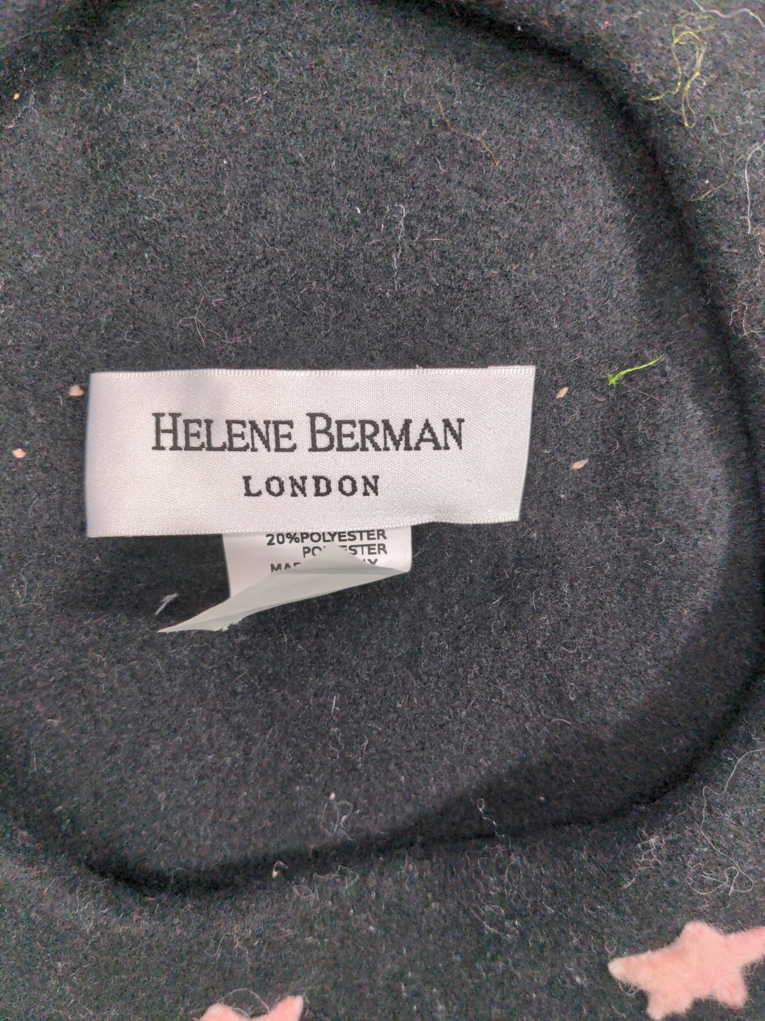 Helene Berman Women's Hat M Black 100% Polyester Beret - Image 5