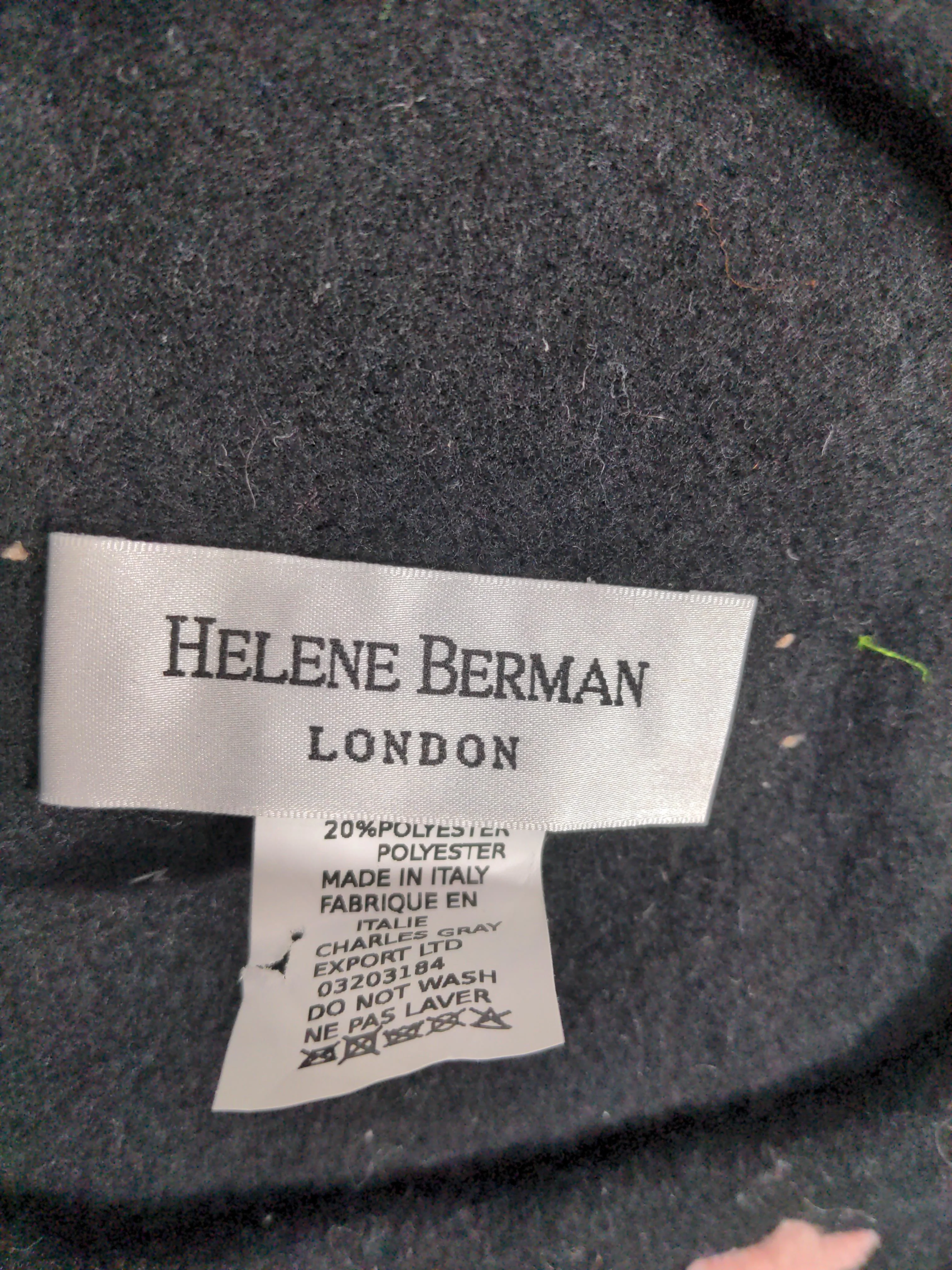 Helene Berman Women's Hat M Black 100% Polyester Beret - Image 6