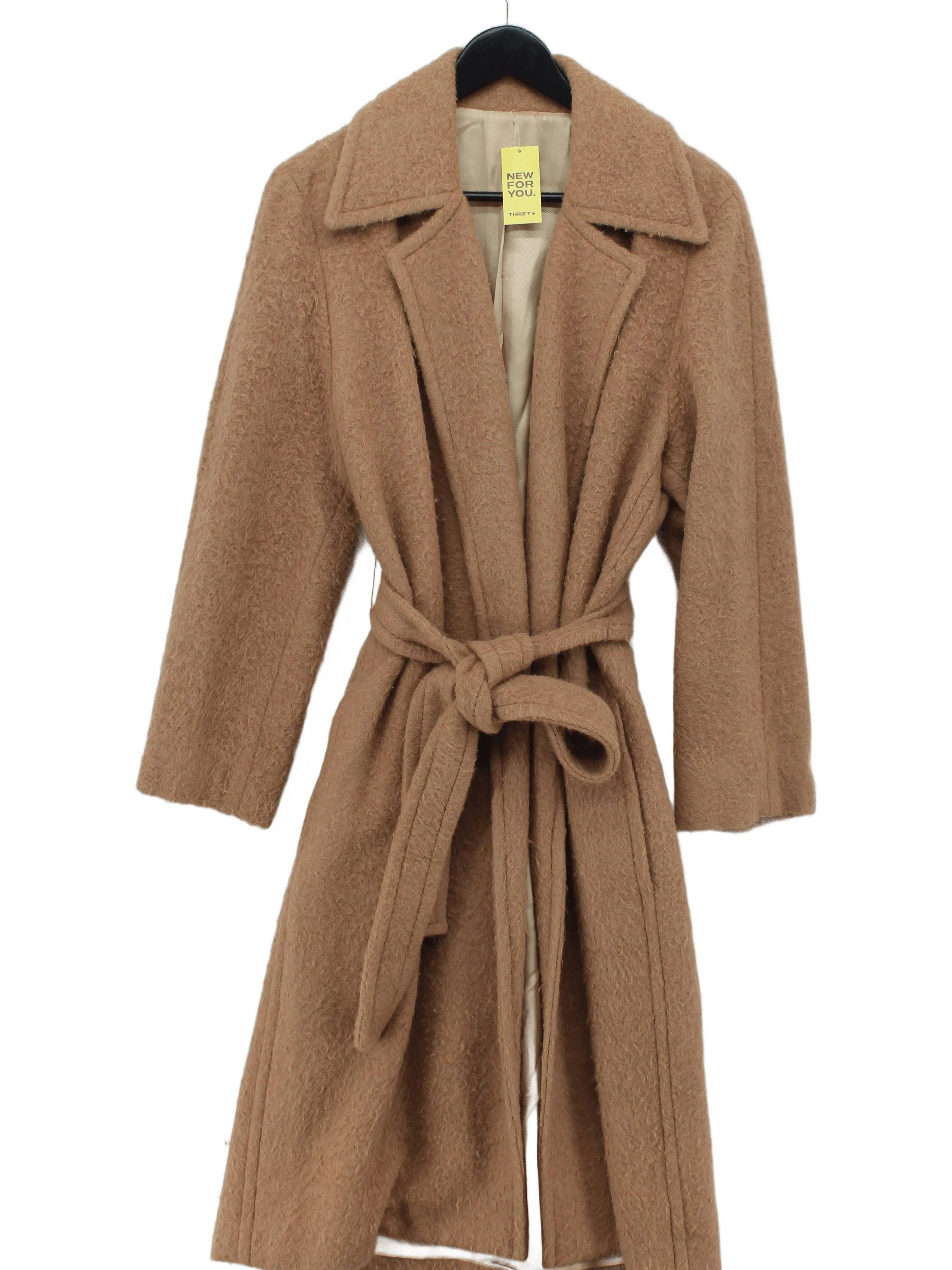 Helmut Lang Women's Coat S Tan Wool with Other, Viscose, Polyester Overcoat